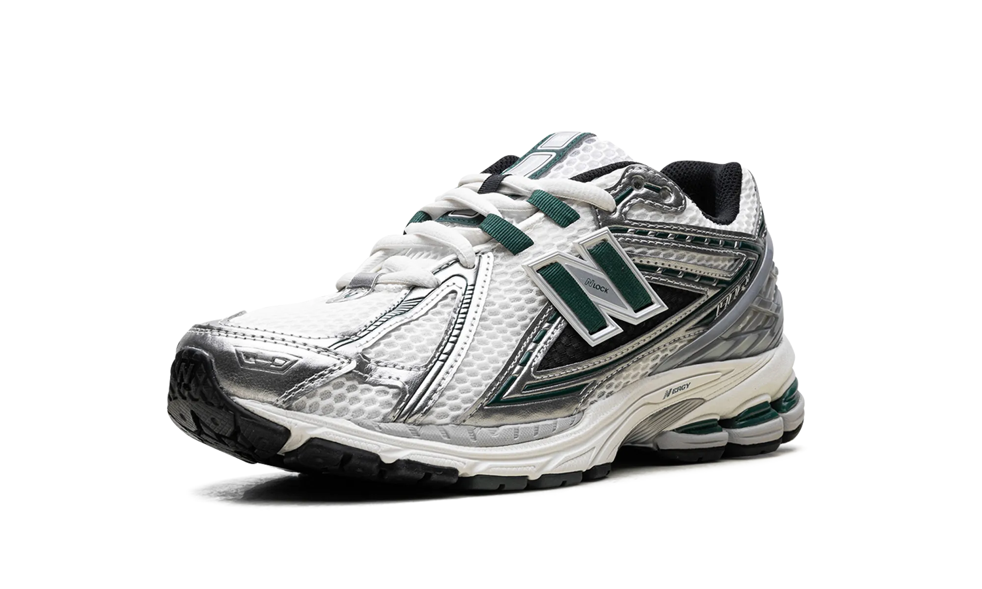 hurdling running shoes 1906R "Silver Metallic Nightwatch Green"