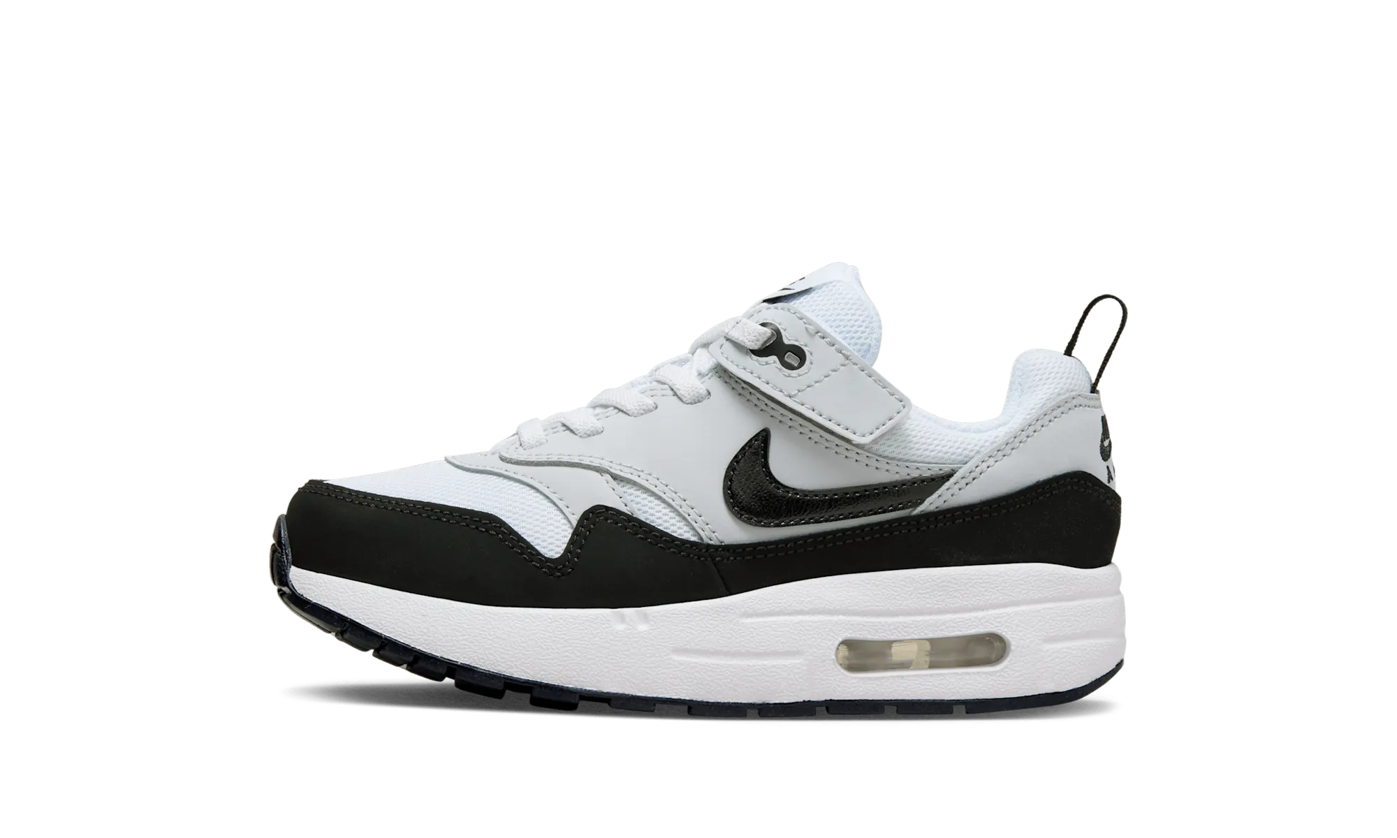 microfiber running in 5K races shoes Air Max 1 EasyOn PS "White Black"