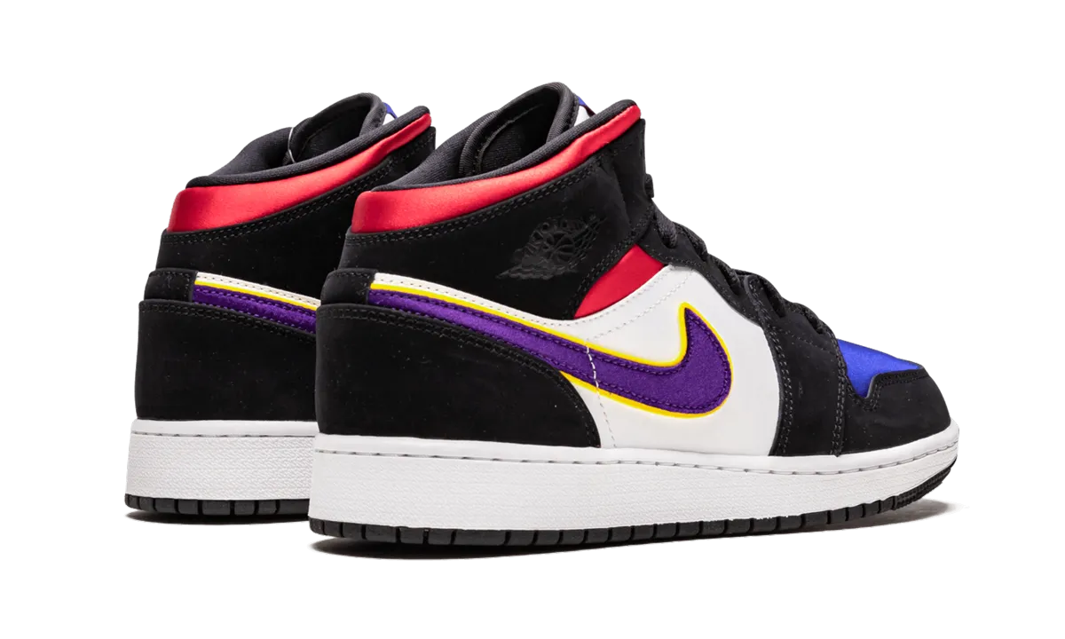 Air Jordan 1 Mid GS "Laker Top 3" Vegan Material Option Air Flow