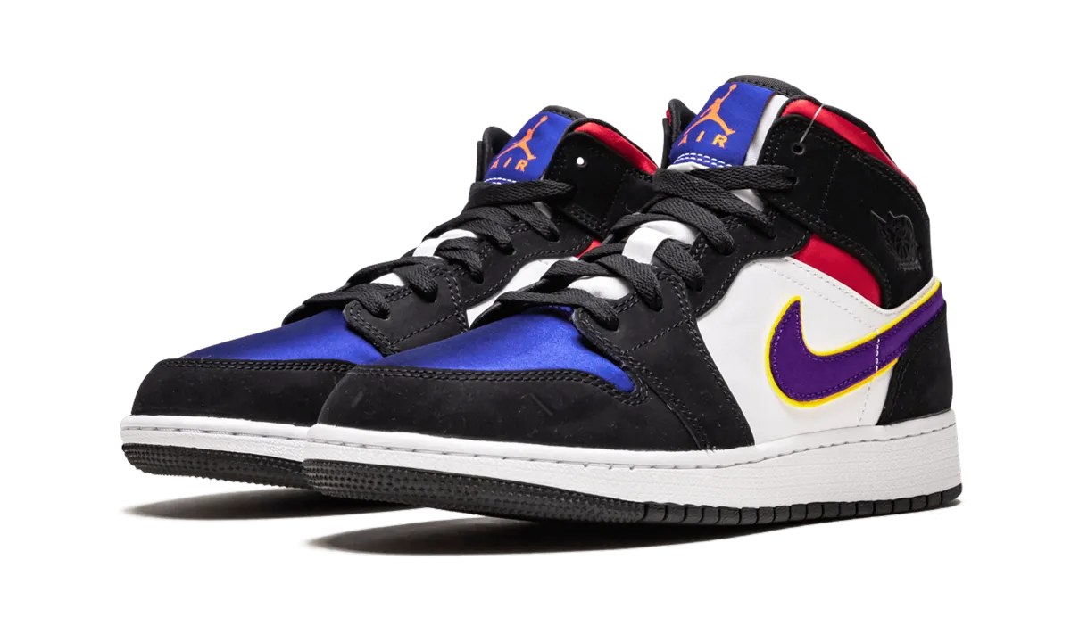 Air Jordan 1 Mid GS "Laker Top 3" Stylish Sole