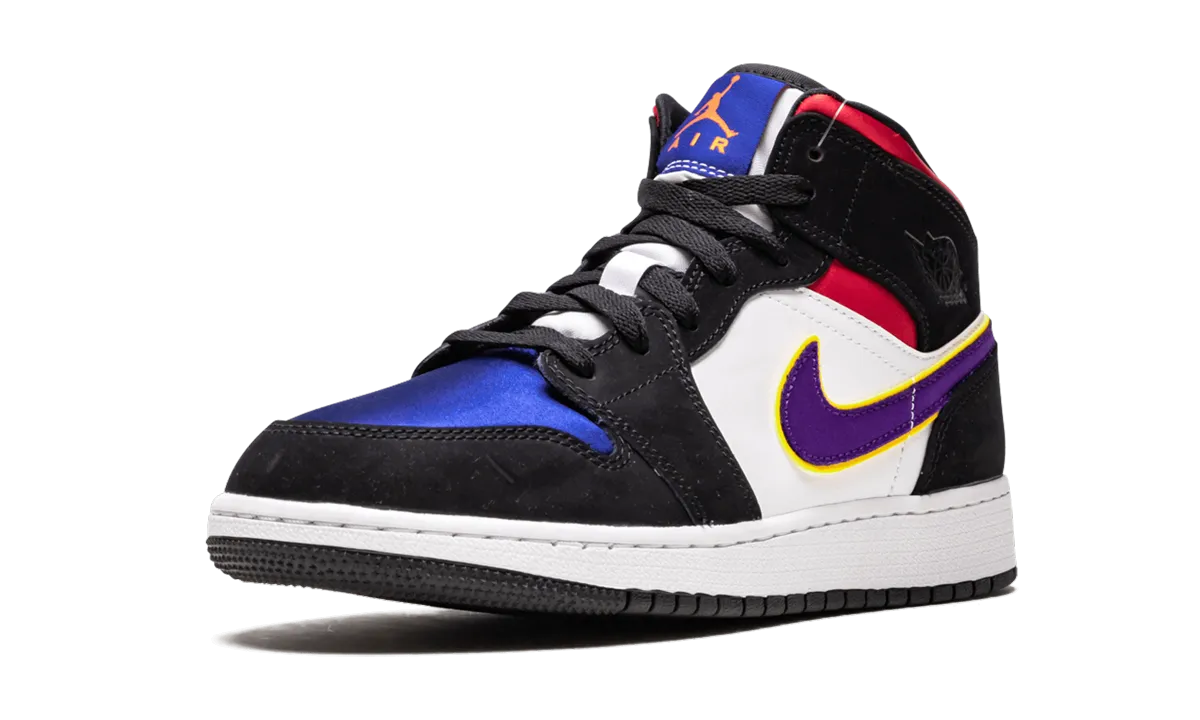 Air Jordan 1 Mid GS "Laker Top 3" Light Jog Daily Movement