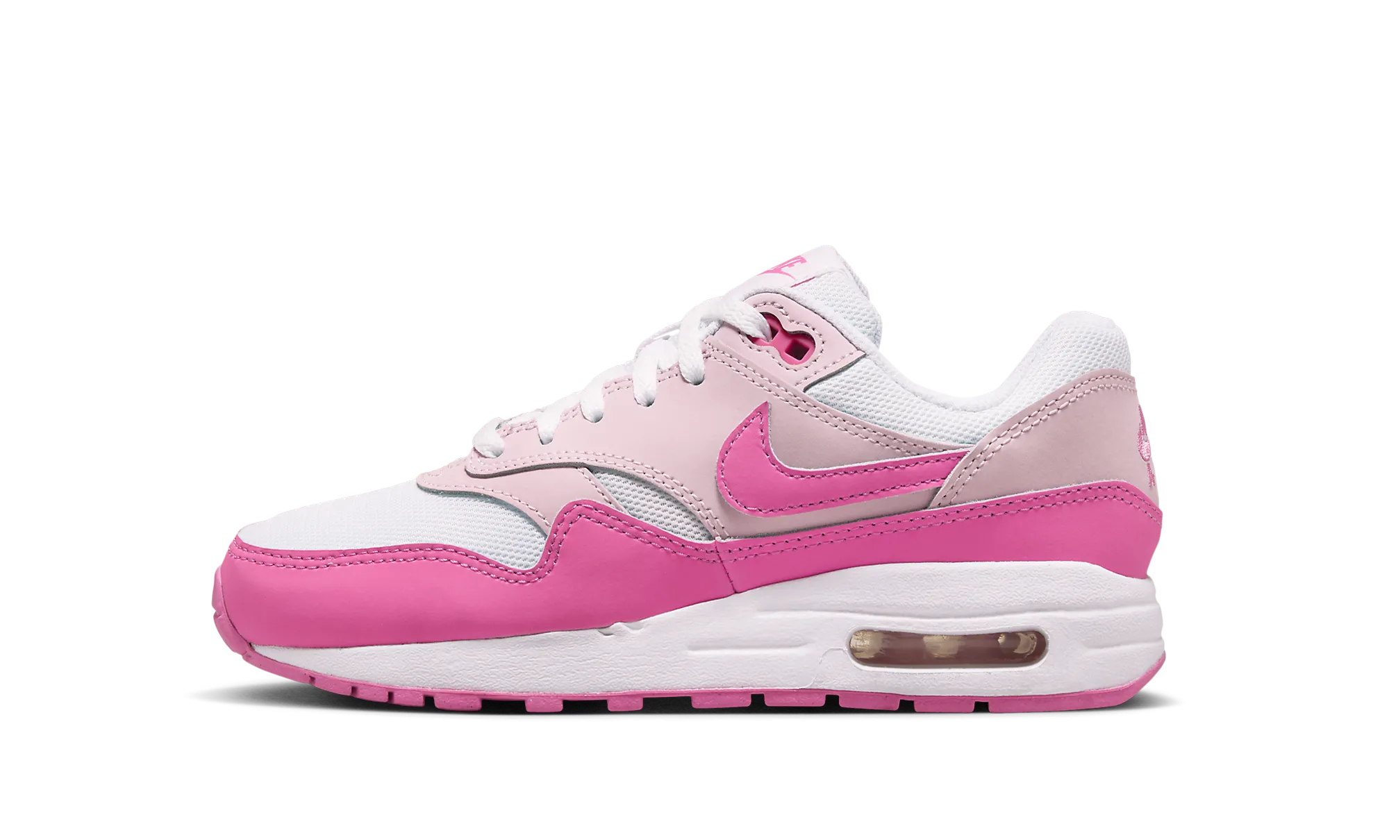 Air Max 1 Grade School "White Pink Foam" foldable running shoes