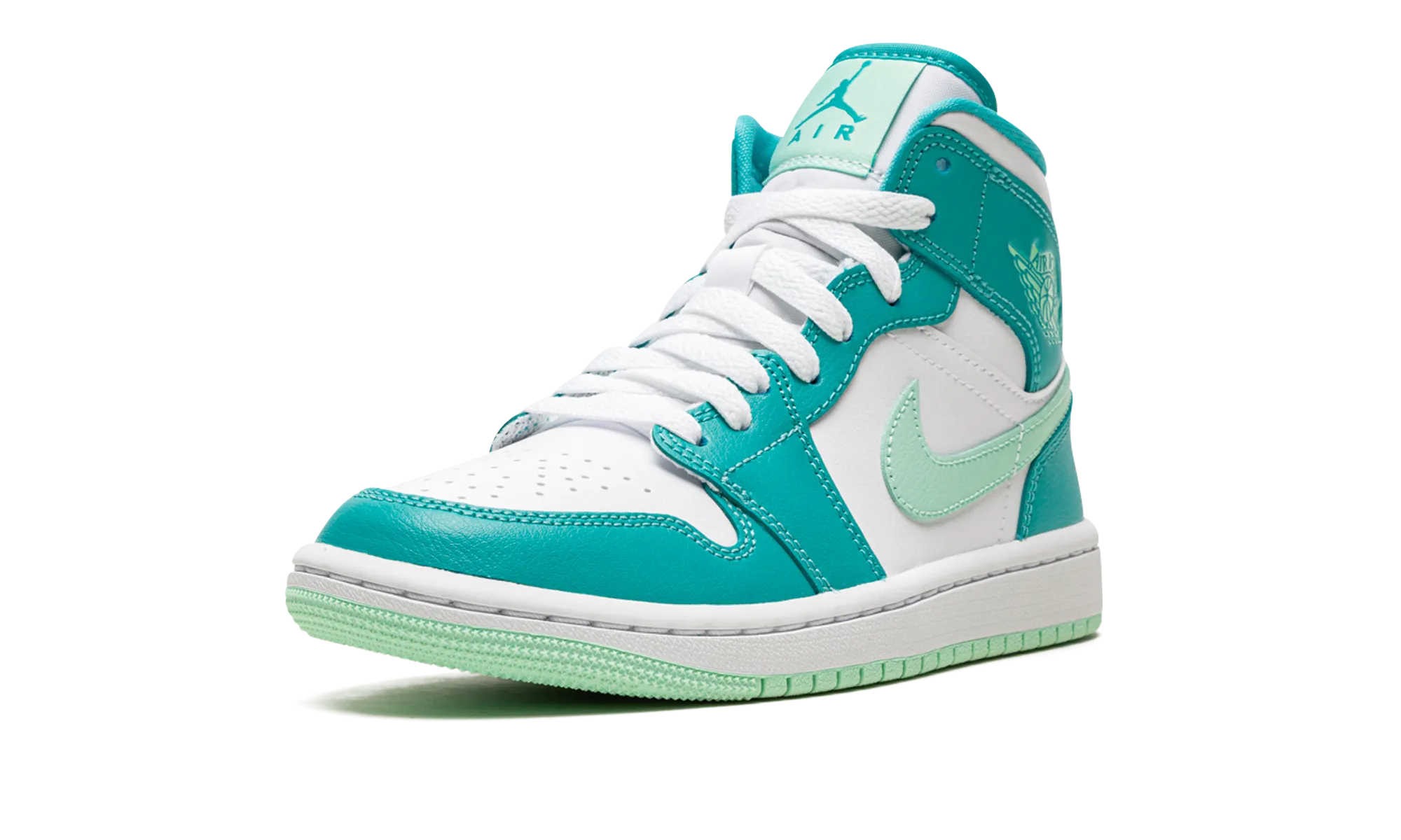 AIR JORDAN 1 MID WMNS "Washed Teal" Tensile Weave Upper Flexible Sole