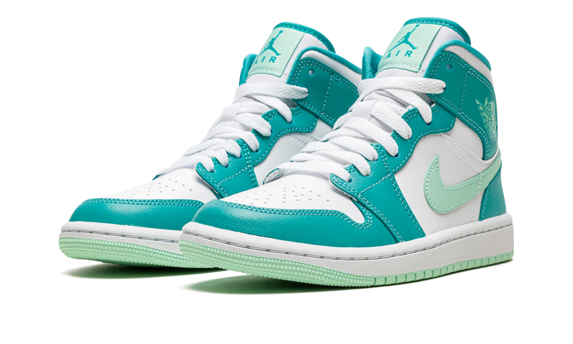 Tensile Reinforcement Minimalist Styling AIR JORDAN 1 MID WMNS "Washed Teal"