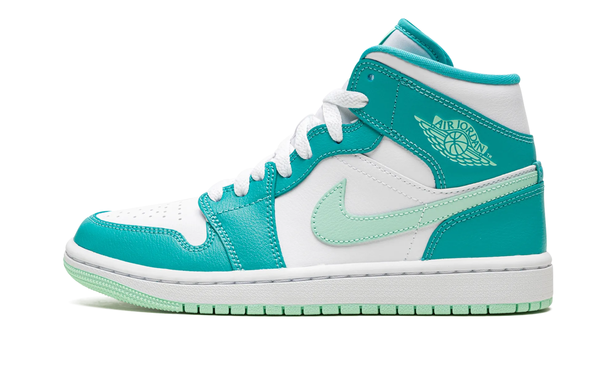 AIR JORDAN 1 MID WMNS "Washed Teal" Impact Cushion Trendsetting Shoes