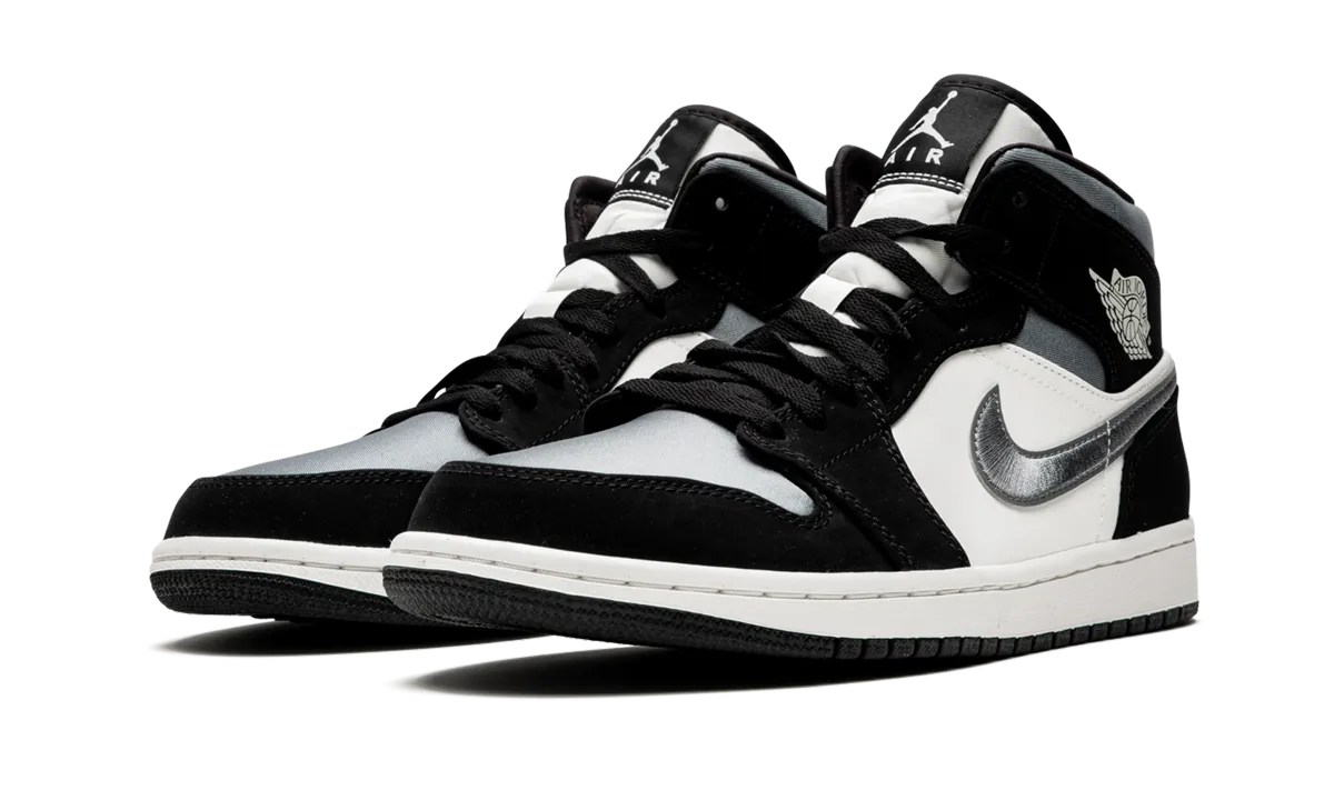 Air Jordan 1 Mid SE "Satin Grey" Ankle Strap Abrasion Resistant Upper