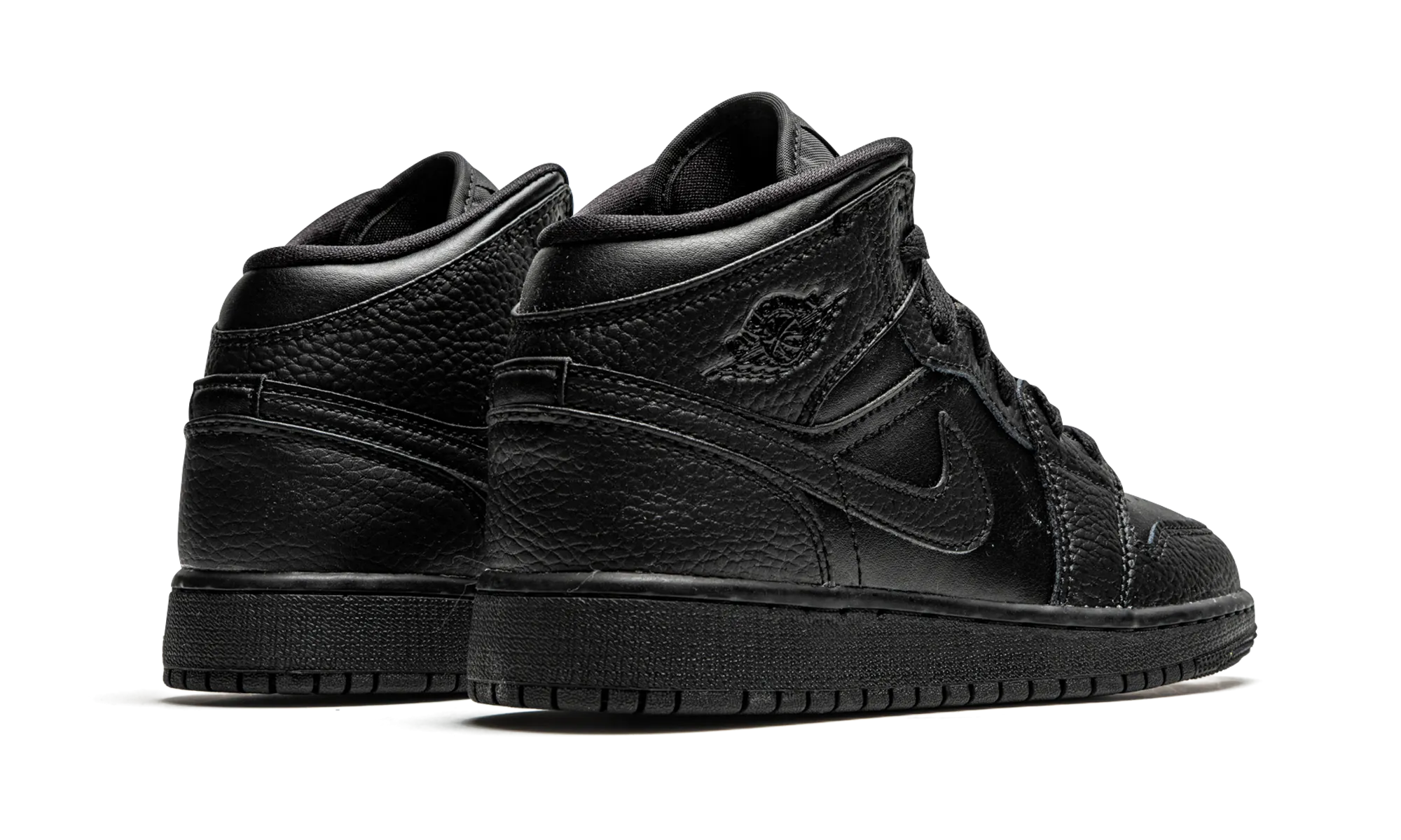 Compression Knit Upper Modern Street Air Jordan 1 Mid GS "Triple Black"