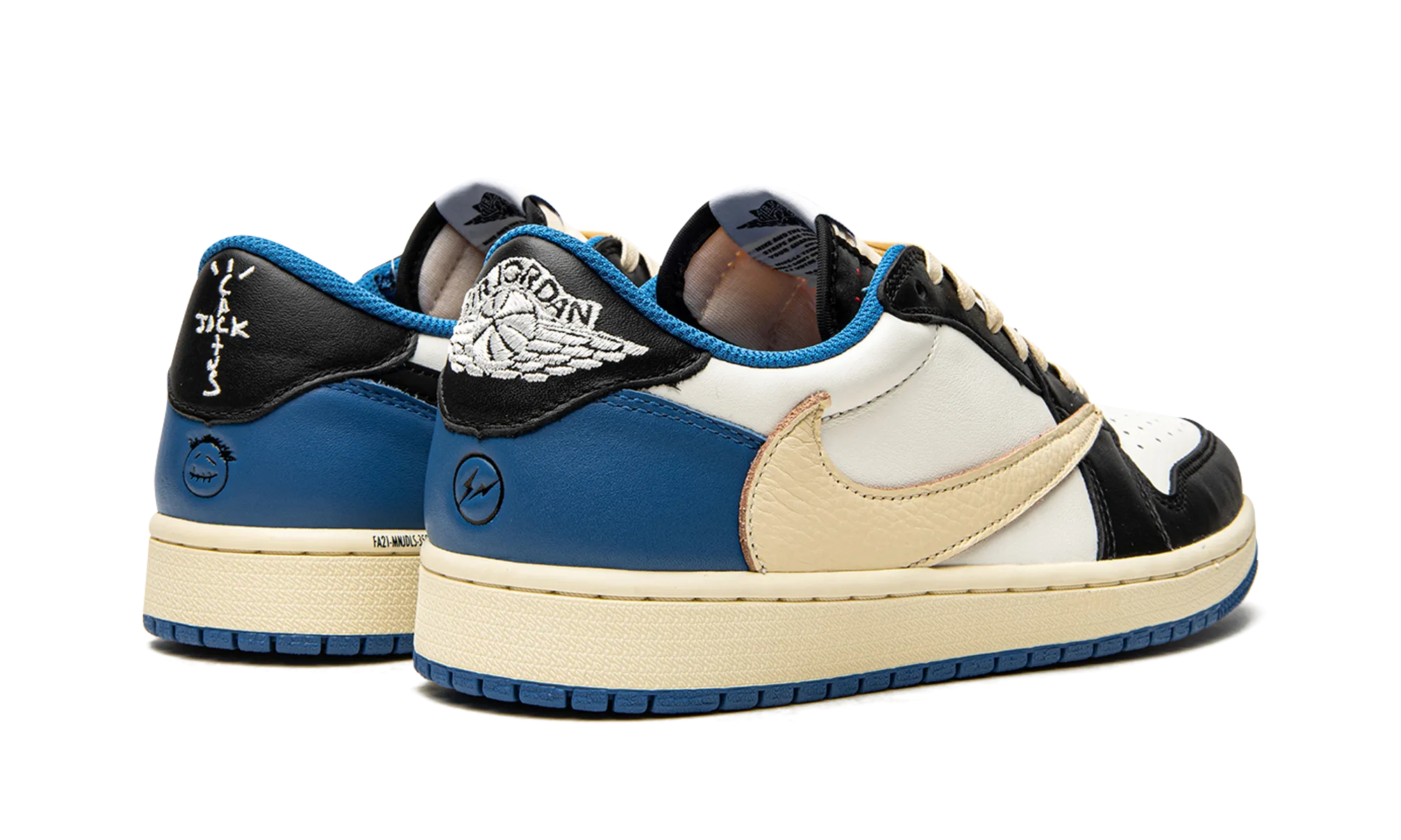 Air Jordan 1 Low OG SP "Travis Scott - Fragment" Recycled Polyester Blend Slip Resistant Design