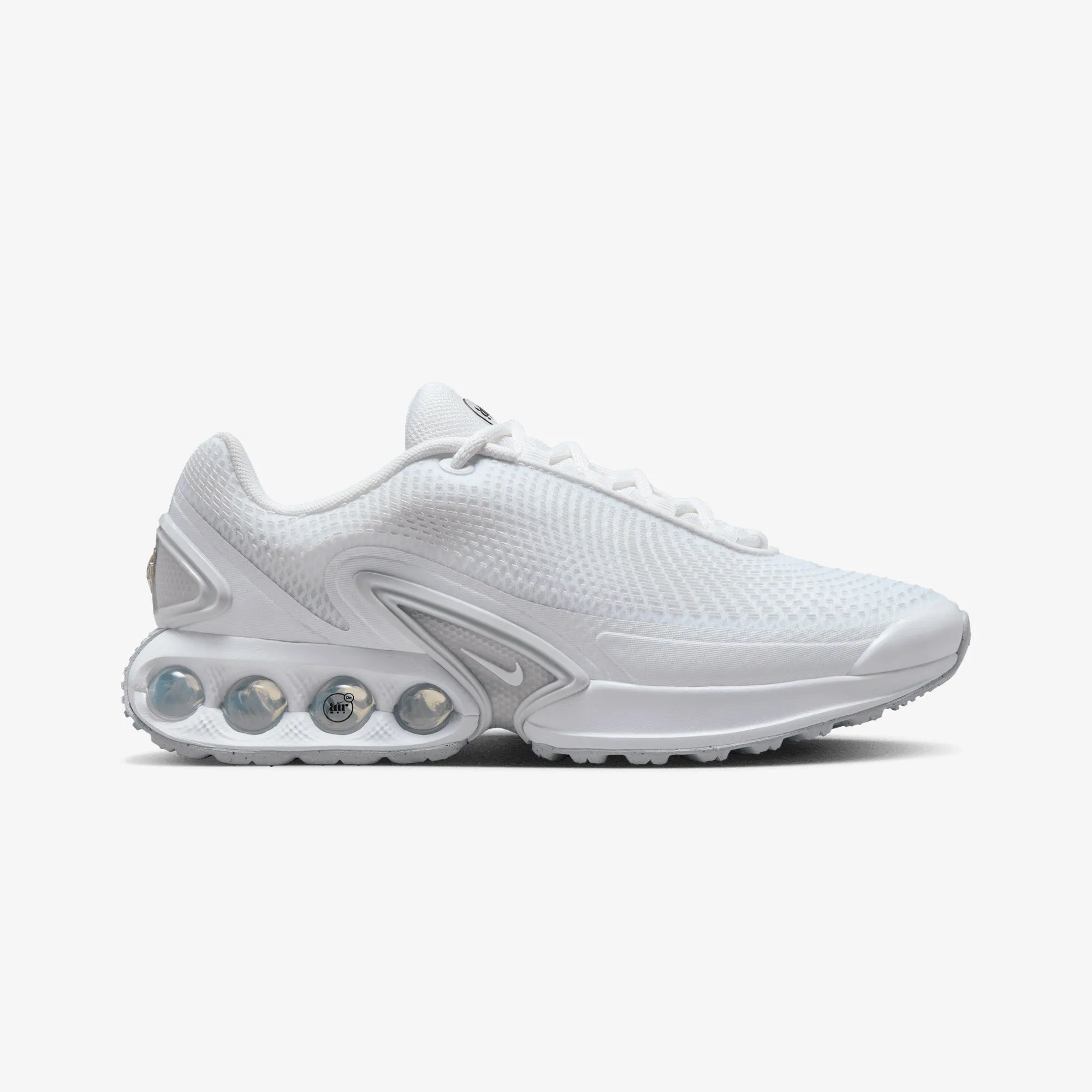 Nike | AIR MAX DN { WHITE/WHITE-WHITE-METALLIC SILVER Street Vibe Static Dissipation
