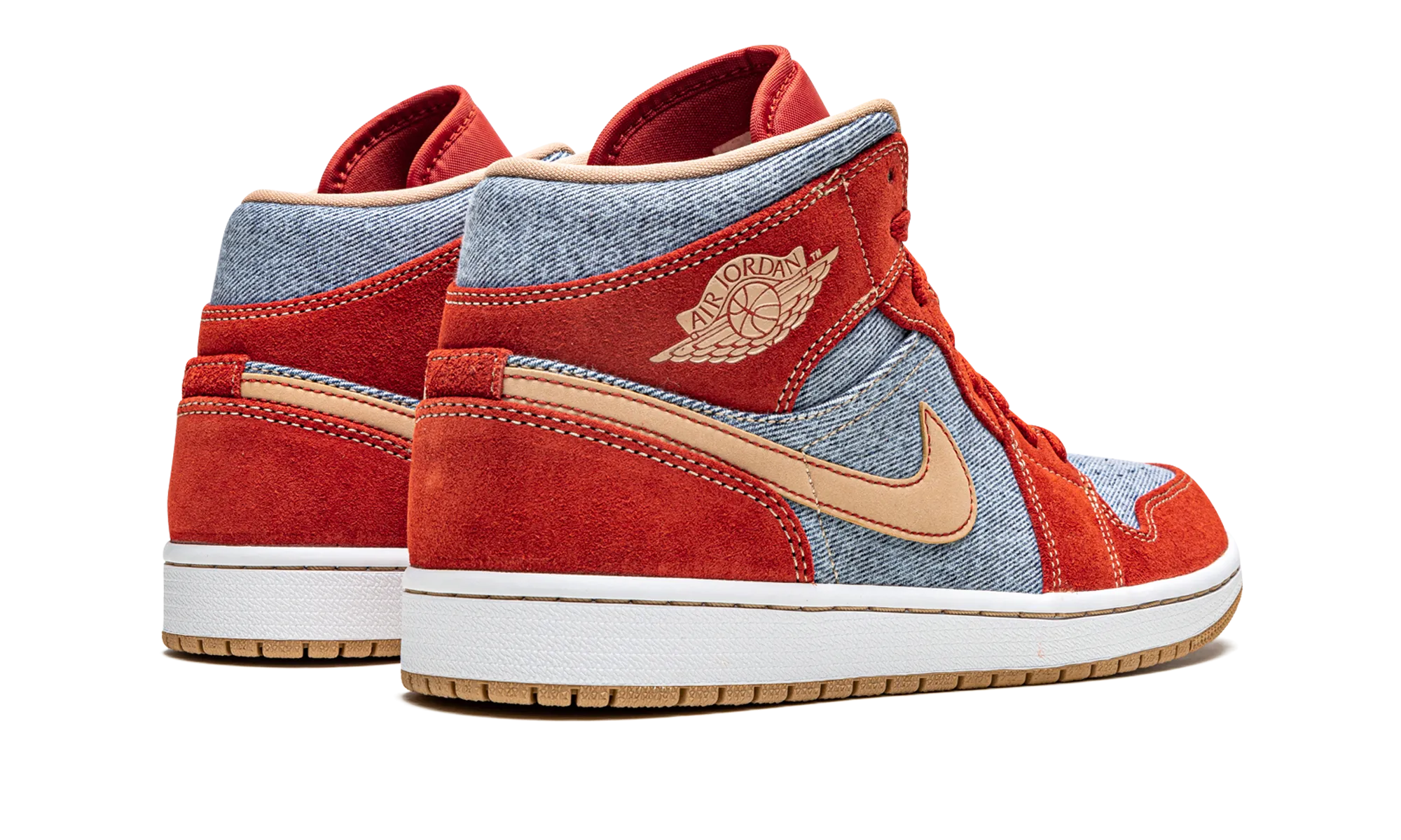 Air Jordan 1 Mid SE "Denim Red Suede" Balanced Support Sustainable materials