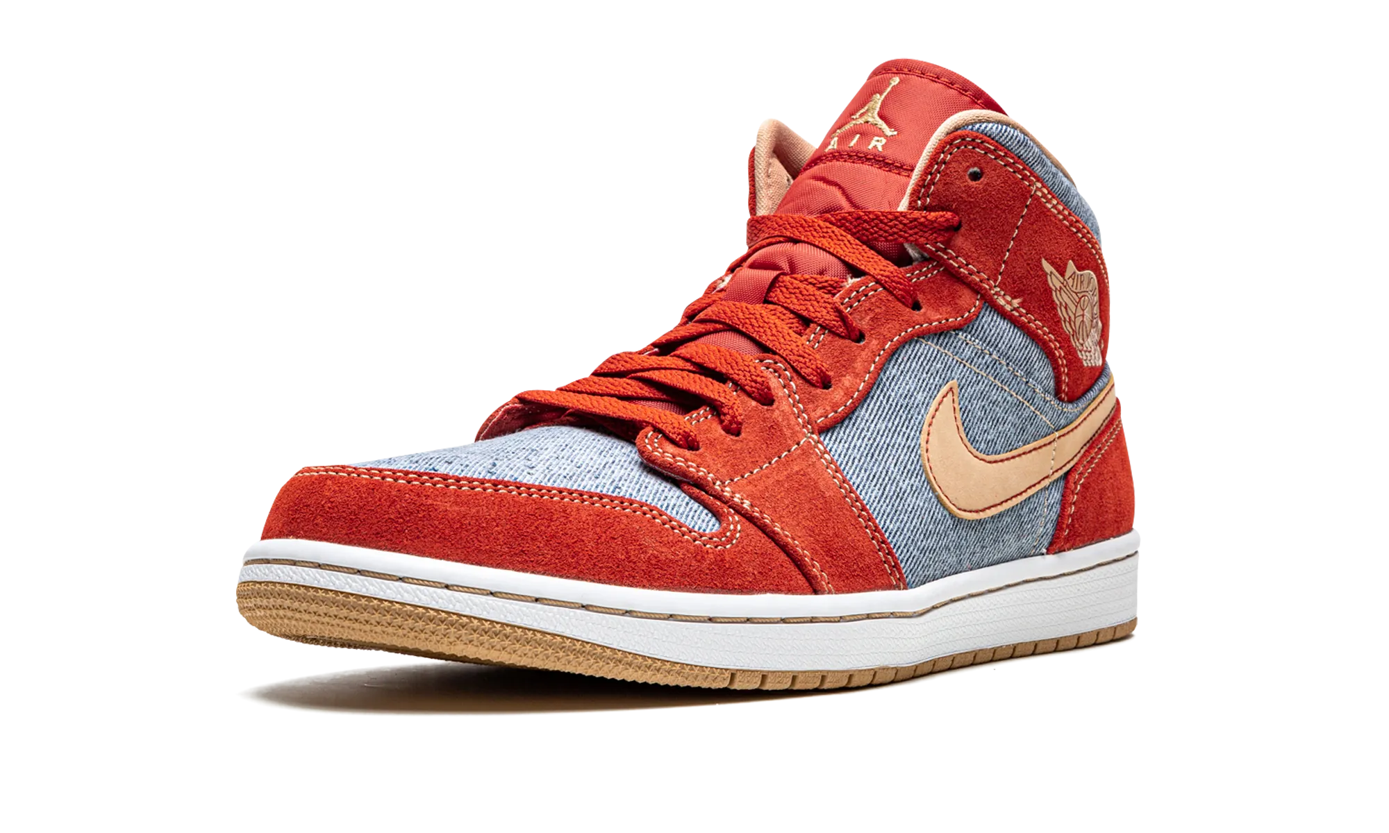 Padded Edge All Ride Air Jordan 1 Mid SE "Denim Red Suede"