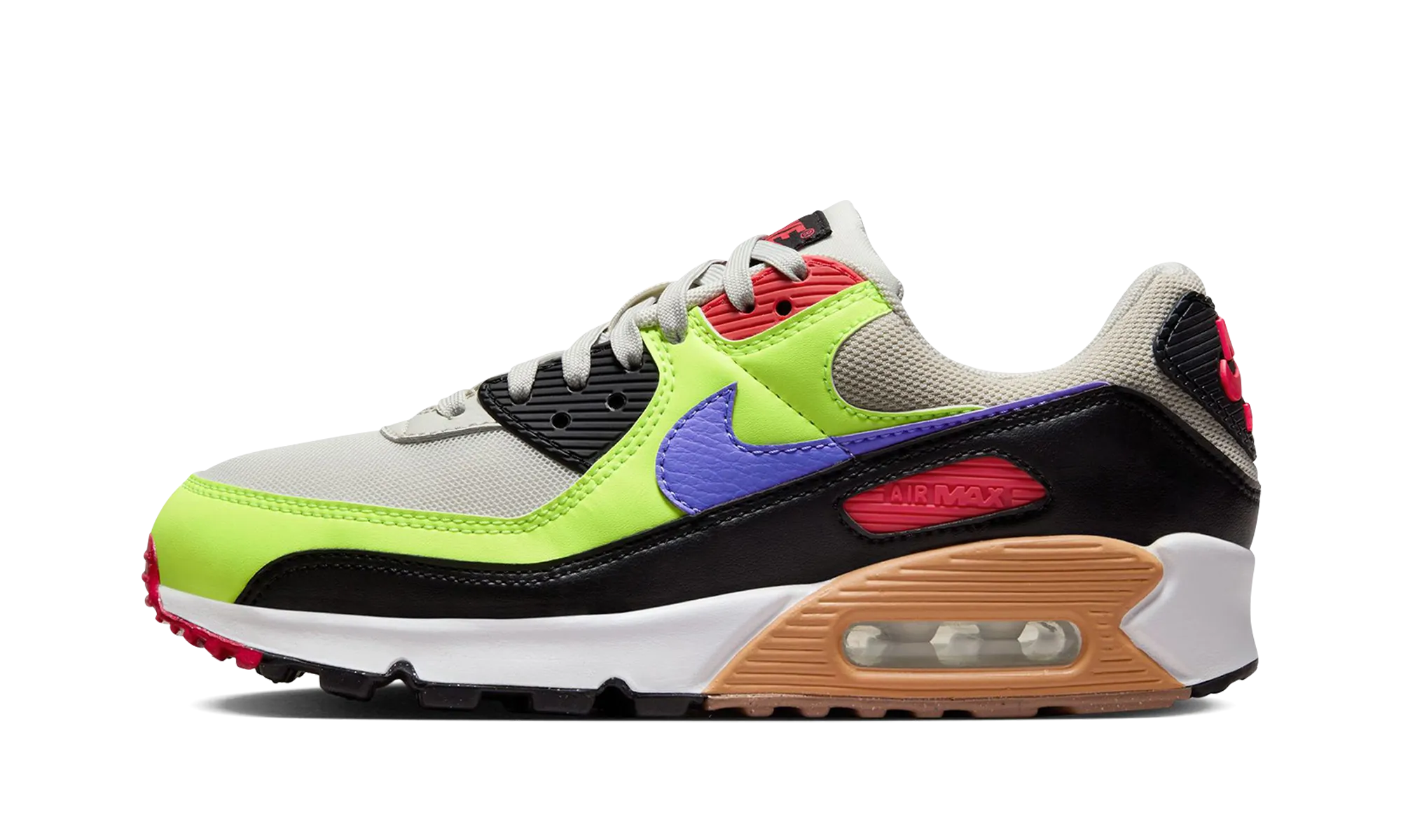 Air Max 90 WMNS "Volt Light Bone Ultramarine" Heavy Duty Running Comfort Outsole