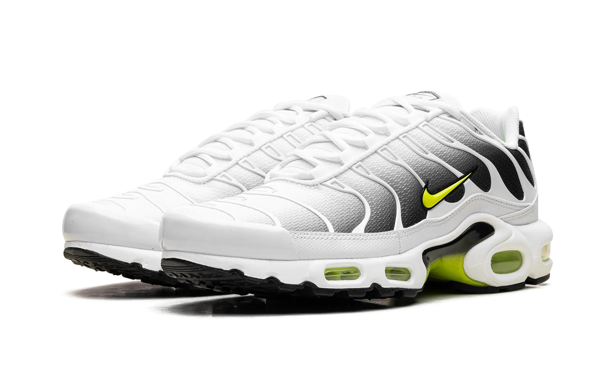 Air Max Plus "White Black Volt" running in a fun run shoes Thermoregulating