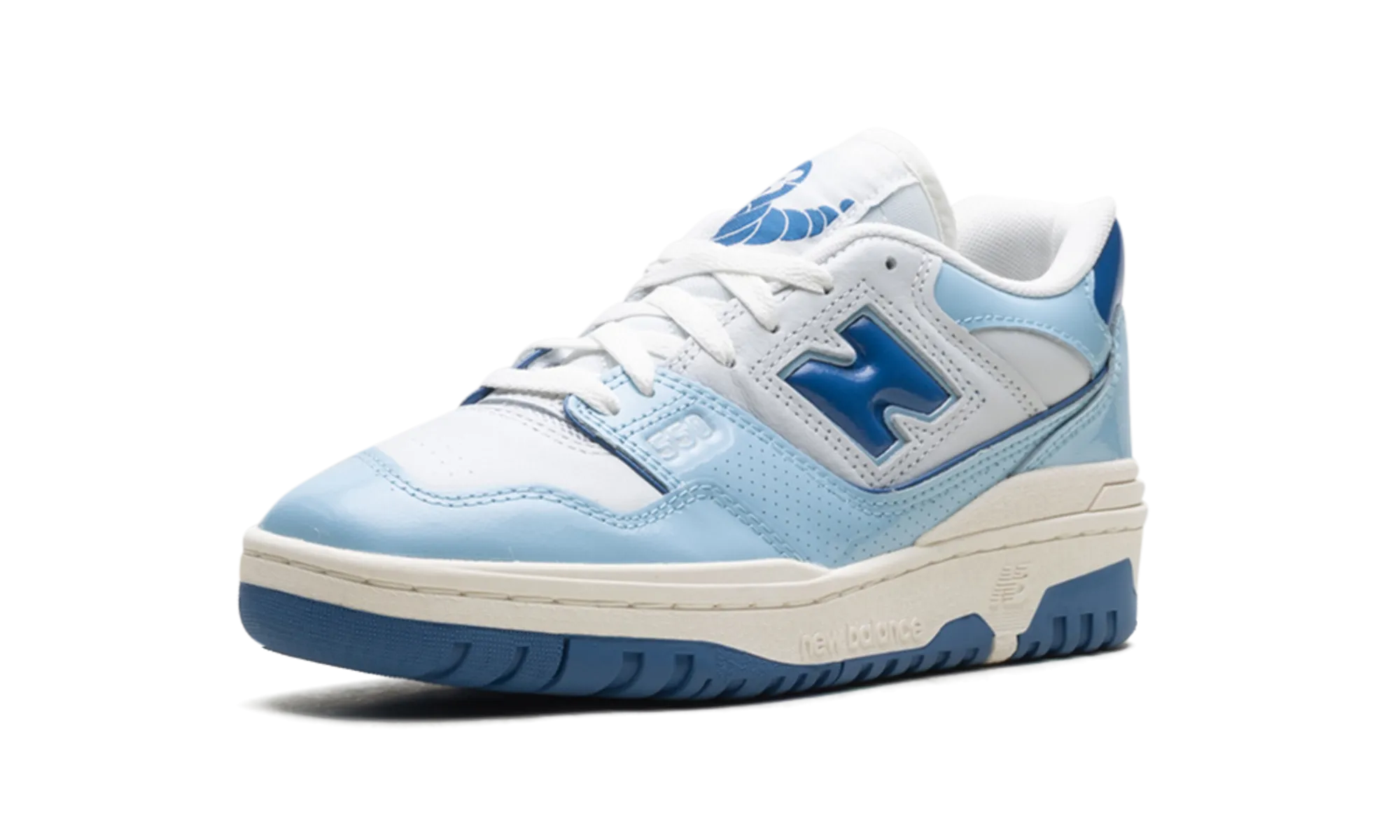 brushed - finish - design shoes 550 "Patent - White / Powder Blue"