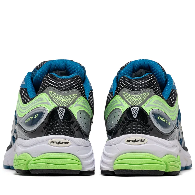 Saucony Progrid Omni 9 - Blue/Lime Flex Forged Sole Design