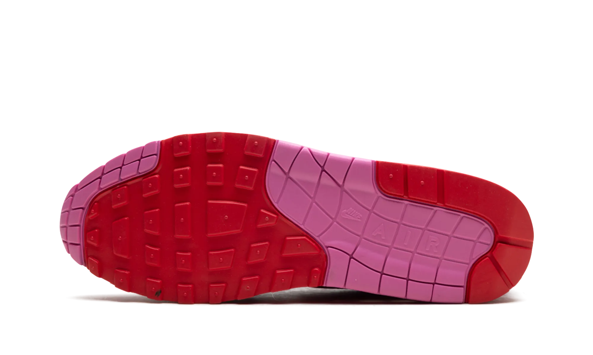 Air Max 1 "Valentine's Day - Playful Pink" running in suburbs endurance building