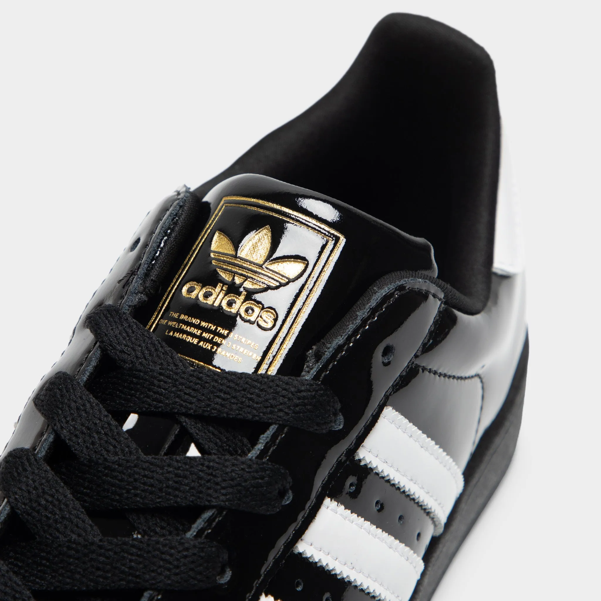 adidas Women's Superstar II Core Black / White - Gold Metallic Comfortable Midfoot