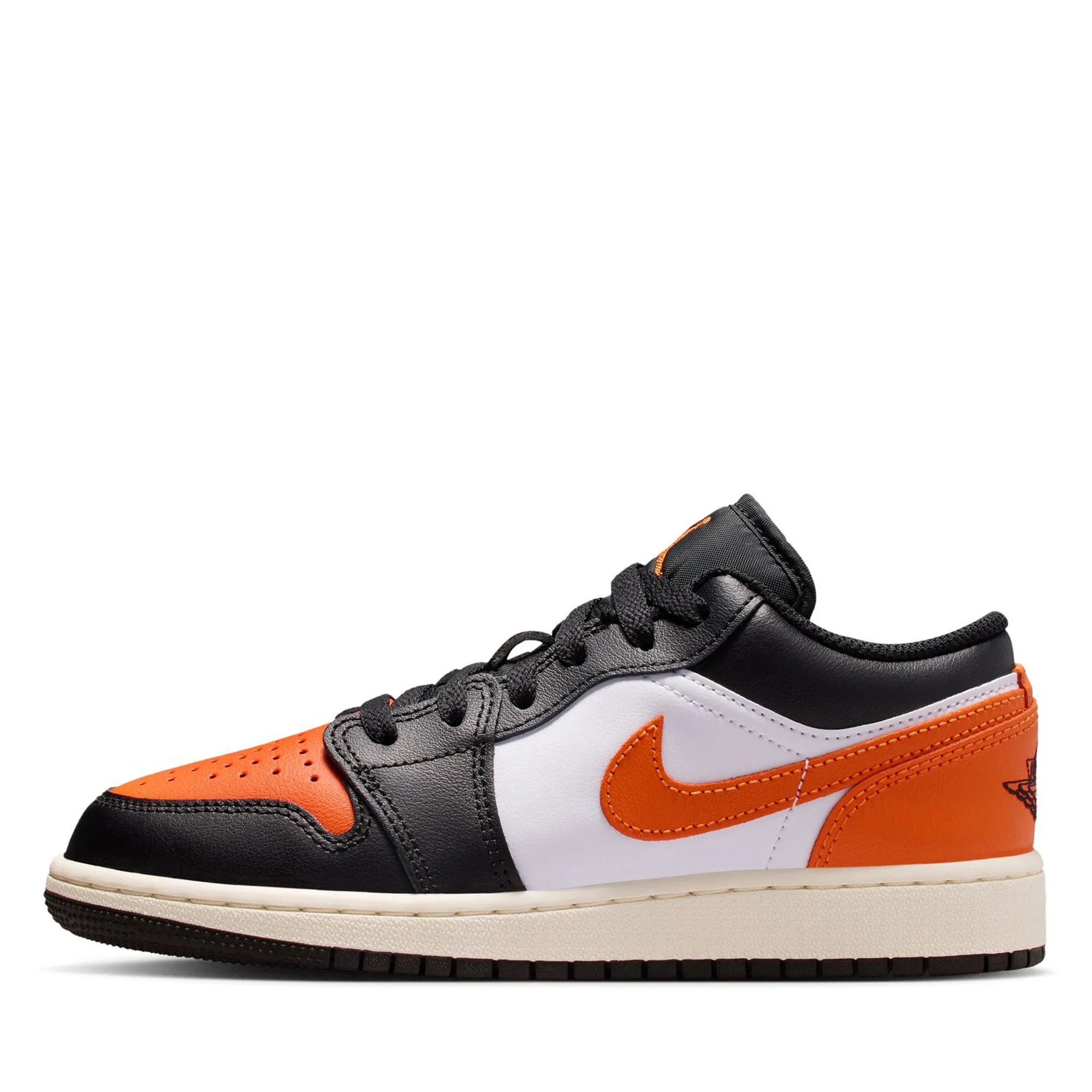 Air Jordan 1 Low (GS) - Black/Starfish Anti Static Materials padded insole