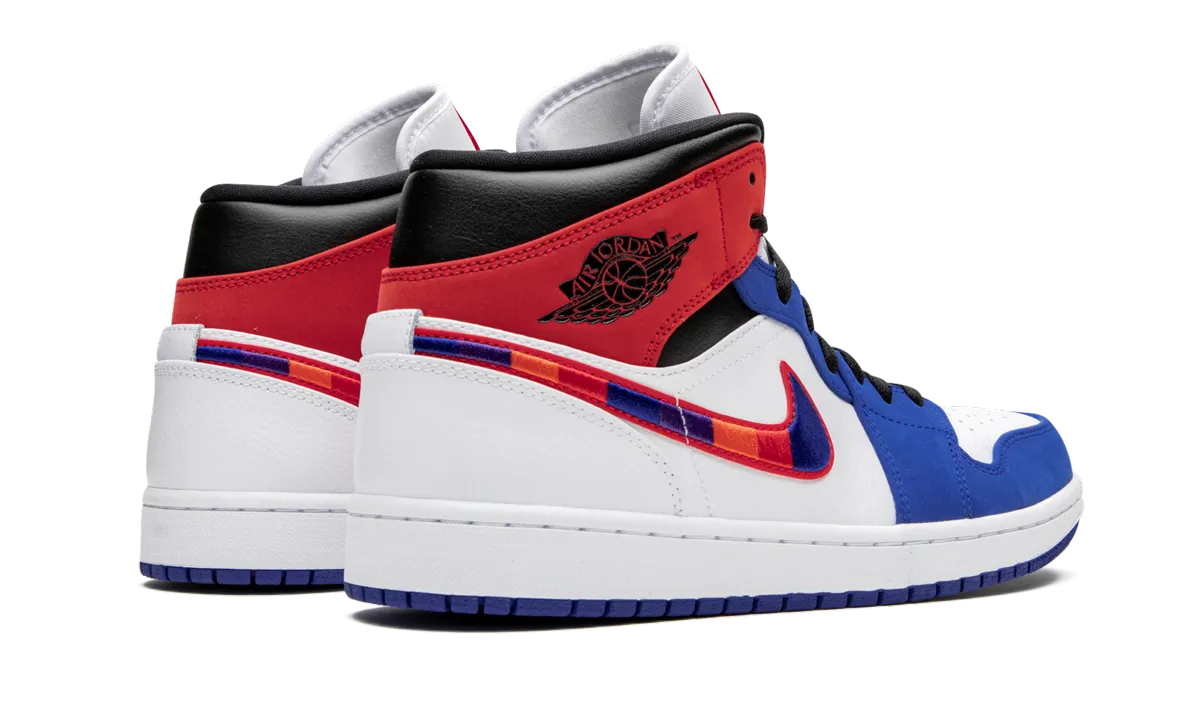 Air Jordan 1 Mid "Multicolor Swoosh" morning run Non Irritating Seams
