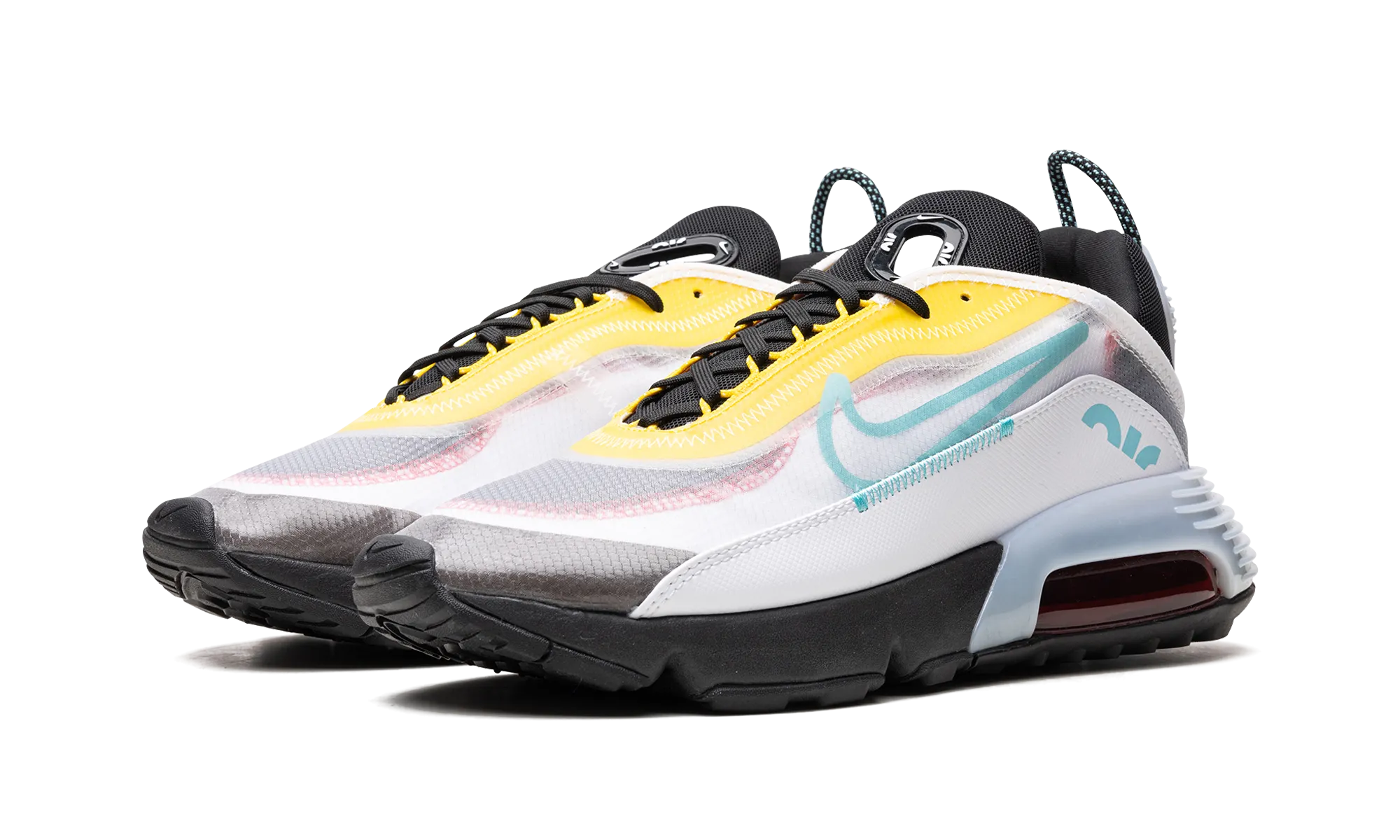 Lace   Up Style Mountain Run Air Max 2090 "White Speed Yellow Bleached Aqua"