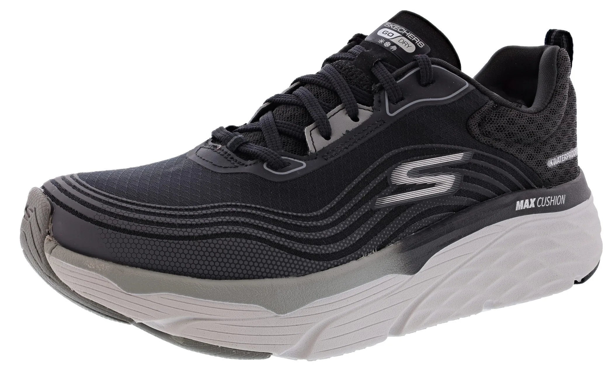 adjustable - strap Skechers Women's Max Cushioning Elite Contoured Path Water Resistant Running Shoes