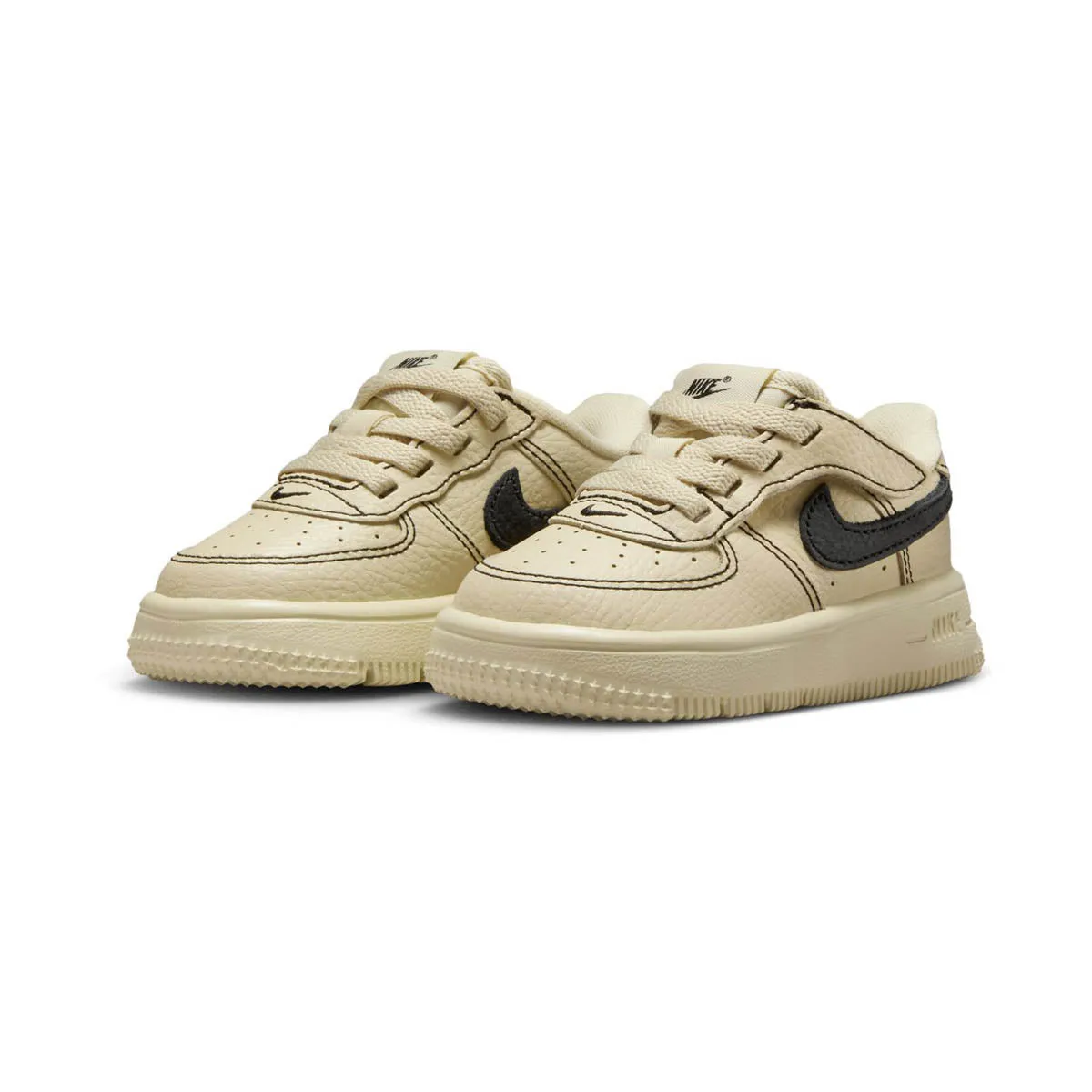 Dynamic Cushioning System Nike Force 1 Low LV8 EasyOn 'Light Khaki & Black' Baby/Toddler Shoes