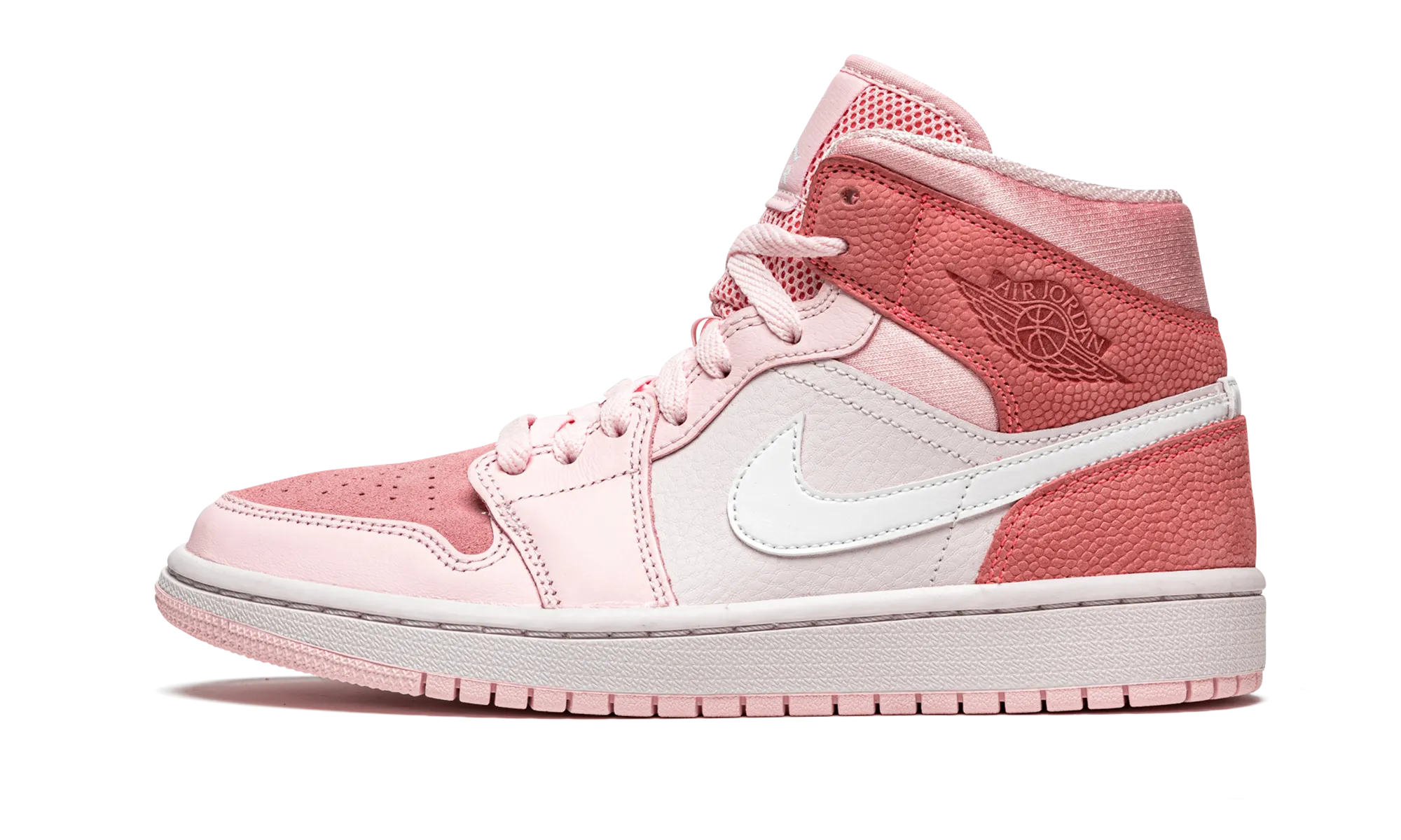 Hygienic Footbed Coating Stitch Free Uppers Air Jordan 1 Mid WMNS "Digital Pink"