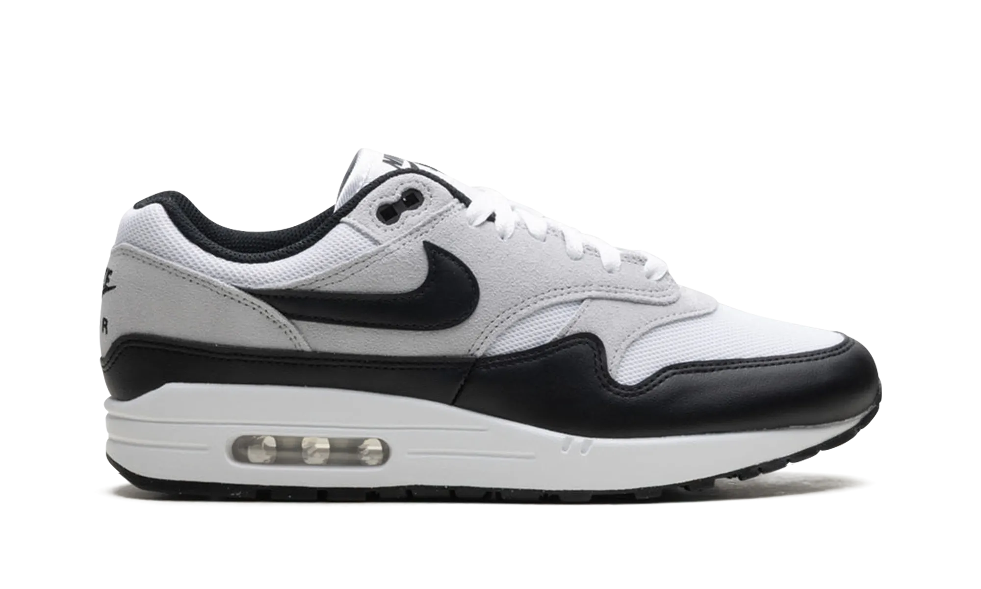 Air Max 1 Essential "White Pure Platinum Black" night runs