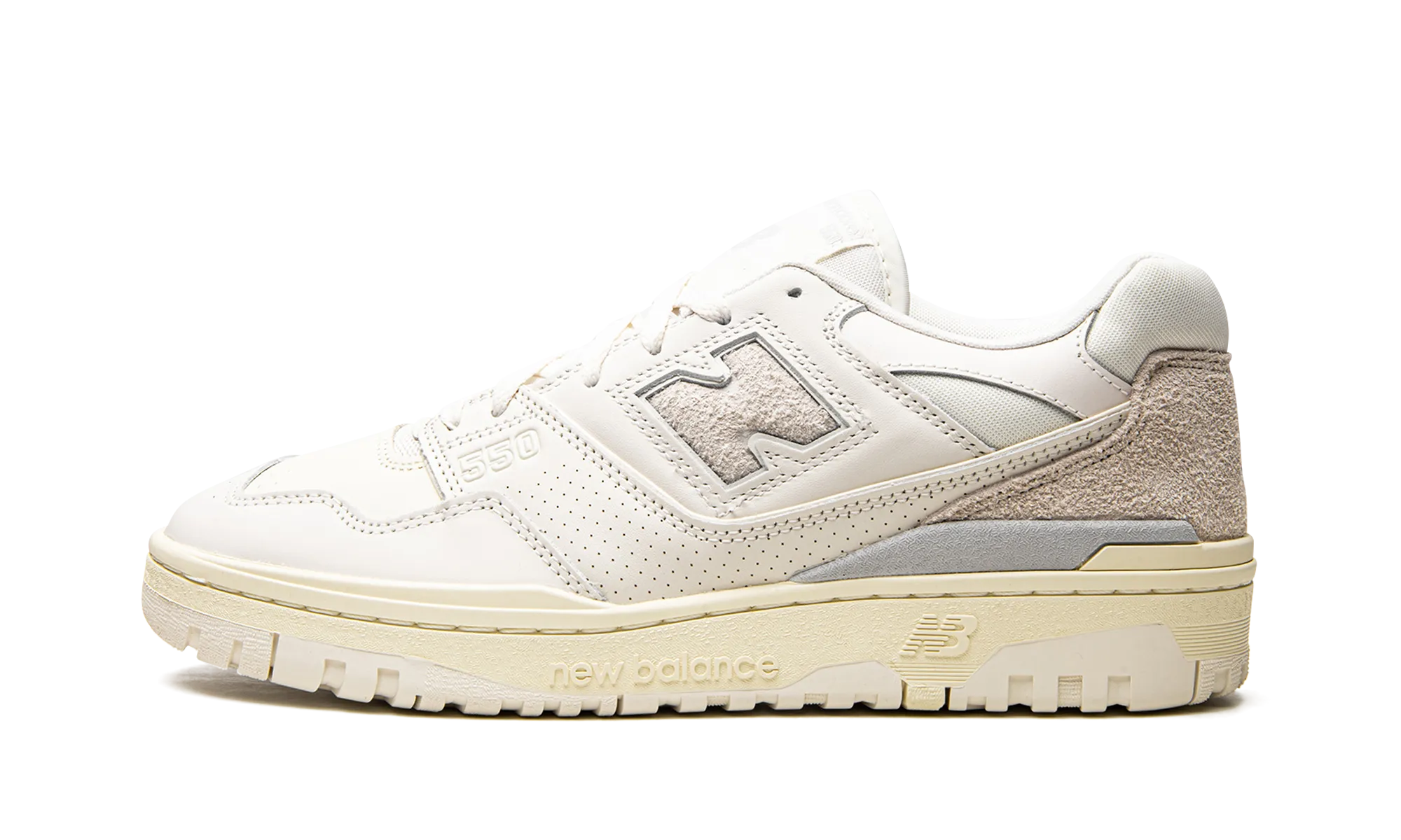 550 "Aim?? Leon Dore - White Leather" Elastic laces
