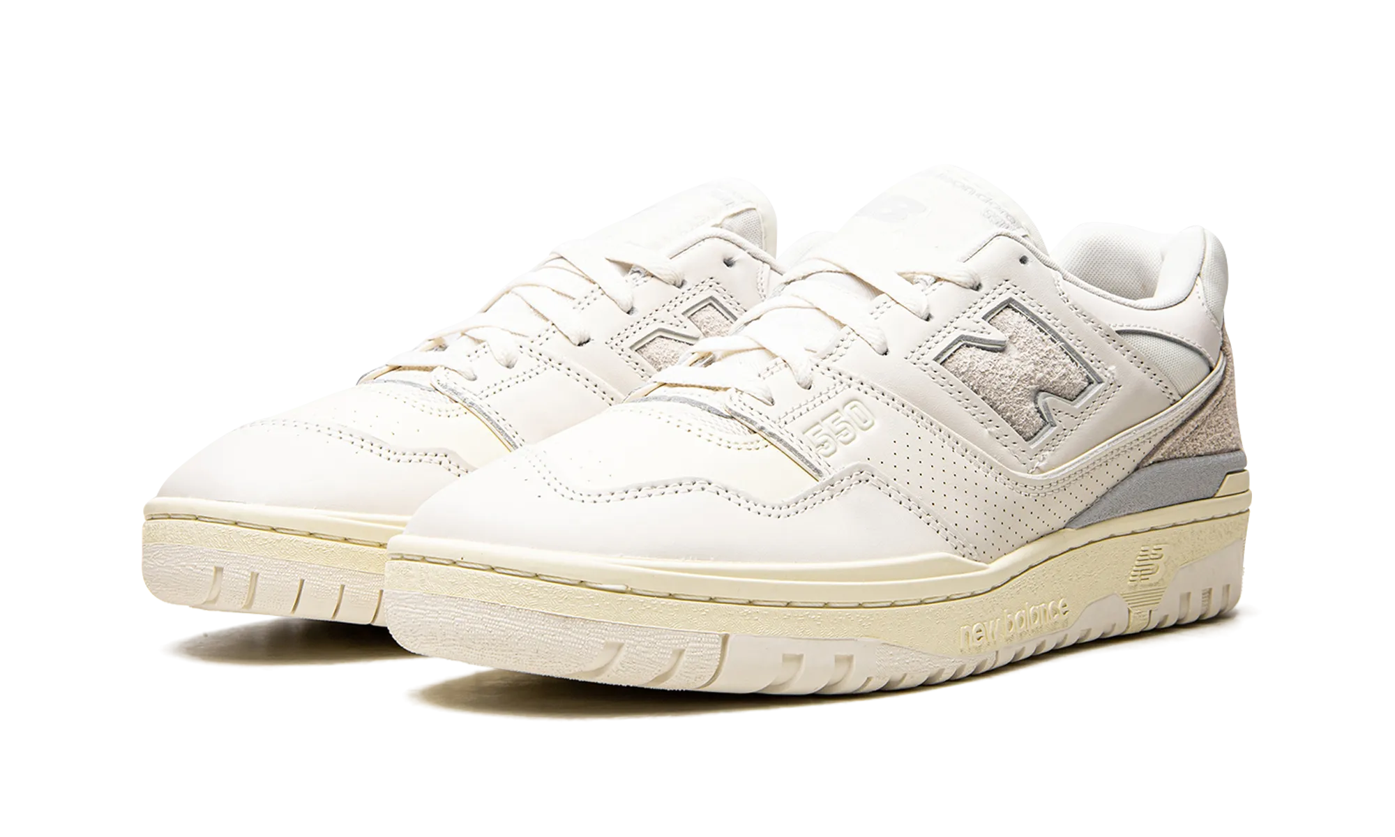 550 "Aim?? Leon Dore - White Leather" road races ultramarathon running shoes