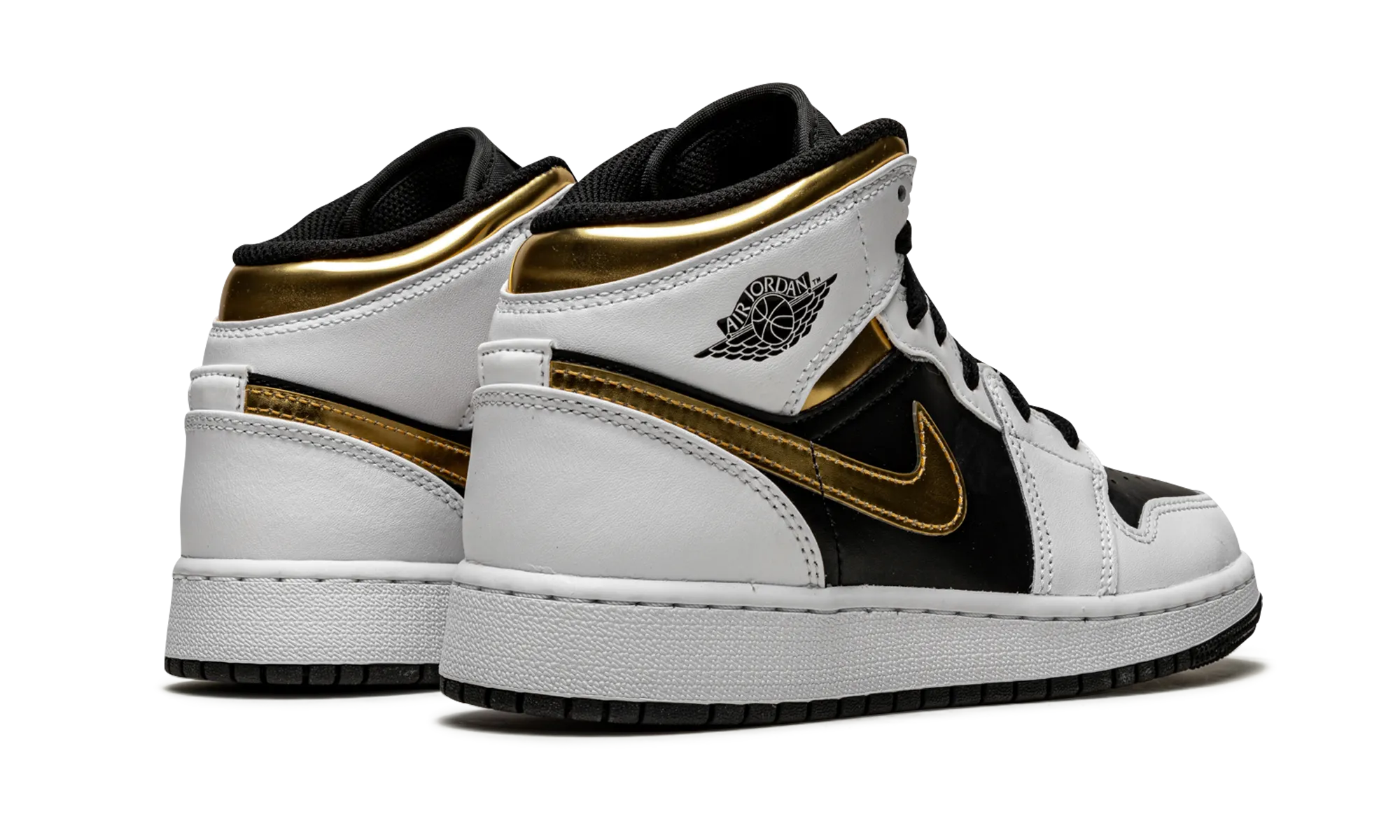Air Jordan 1 Mid GS "White / Gold / Black" Multi Terrain Grip