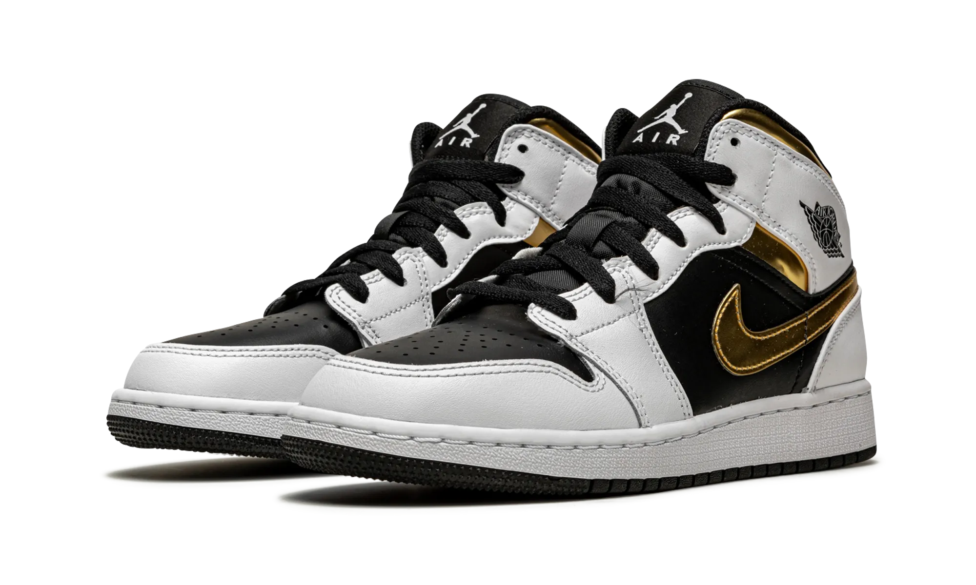 Breathe Easy Air Jordan 1 Mid GS "White / Gold / Black"