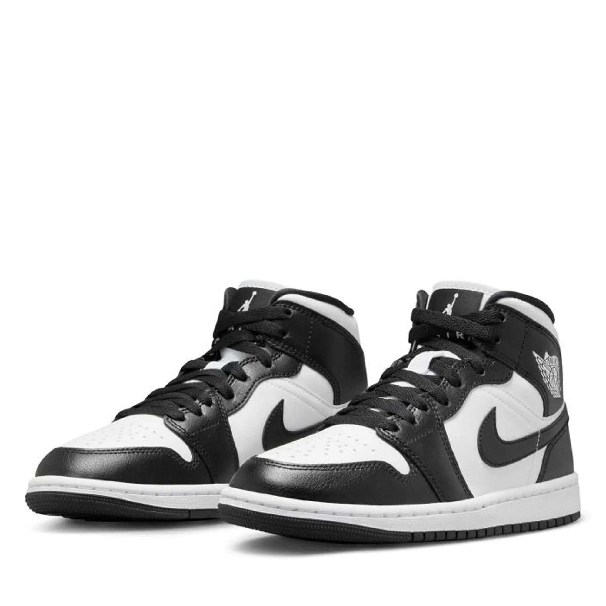 Elastic Gusseted Tongue Women's Air Jordan 1 Mid - White/Black