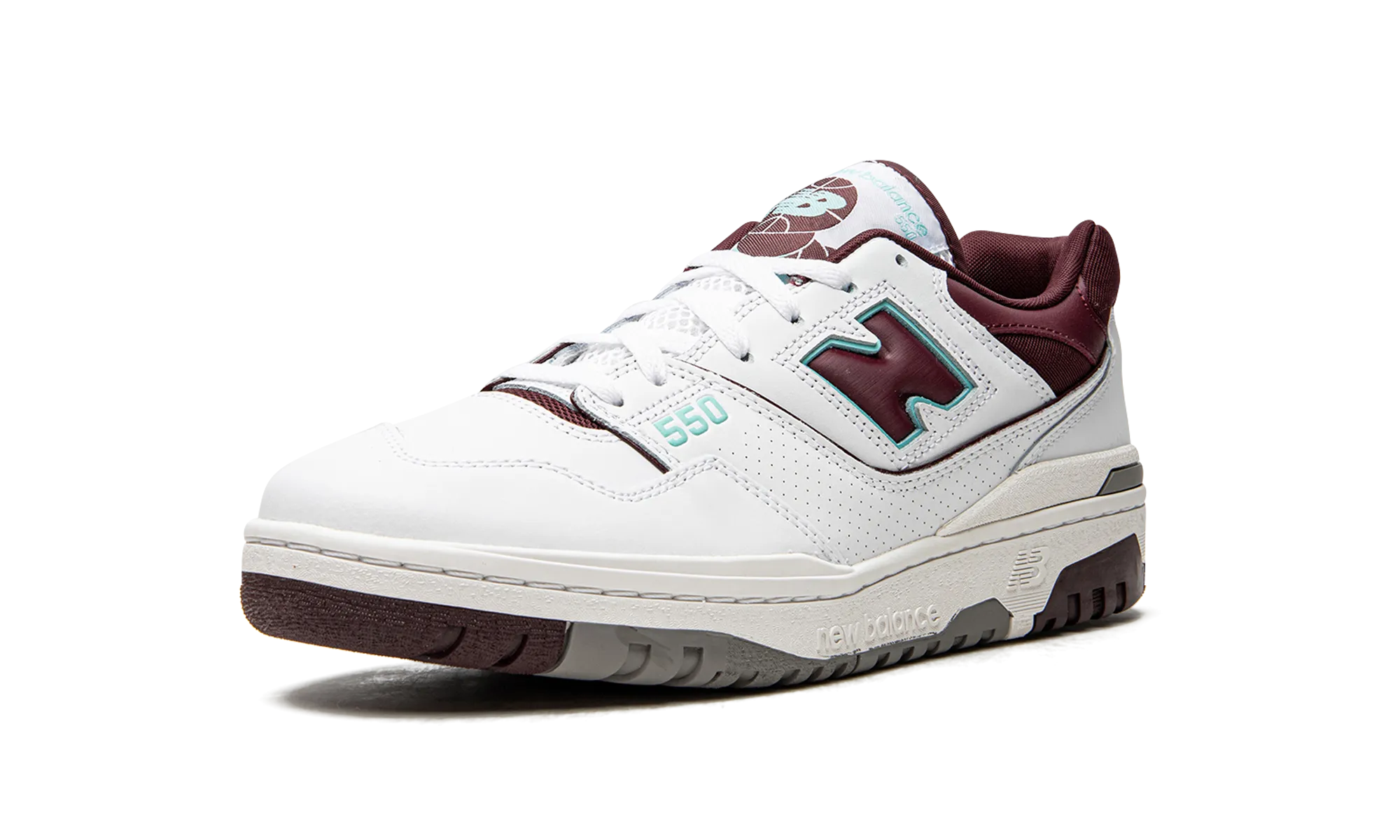 550 "Burgundy / Cyan" cardiovascular health running shoe gain