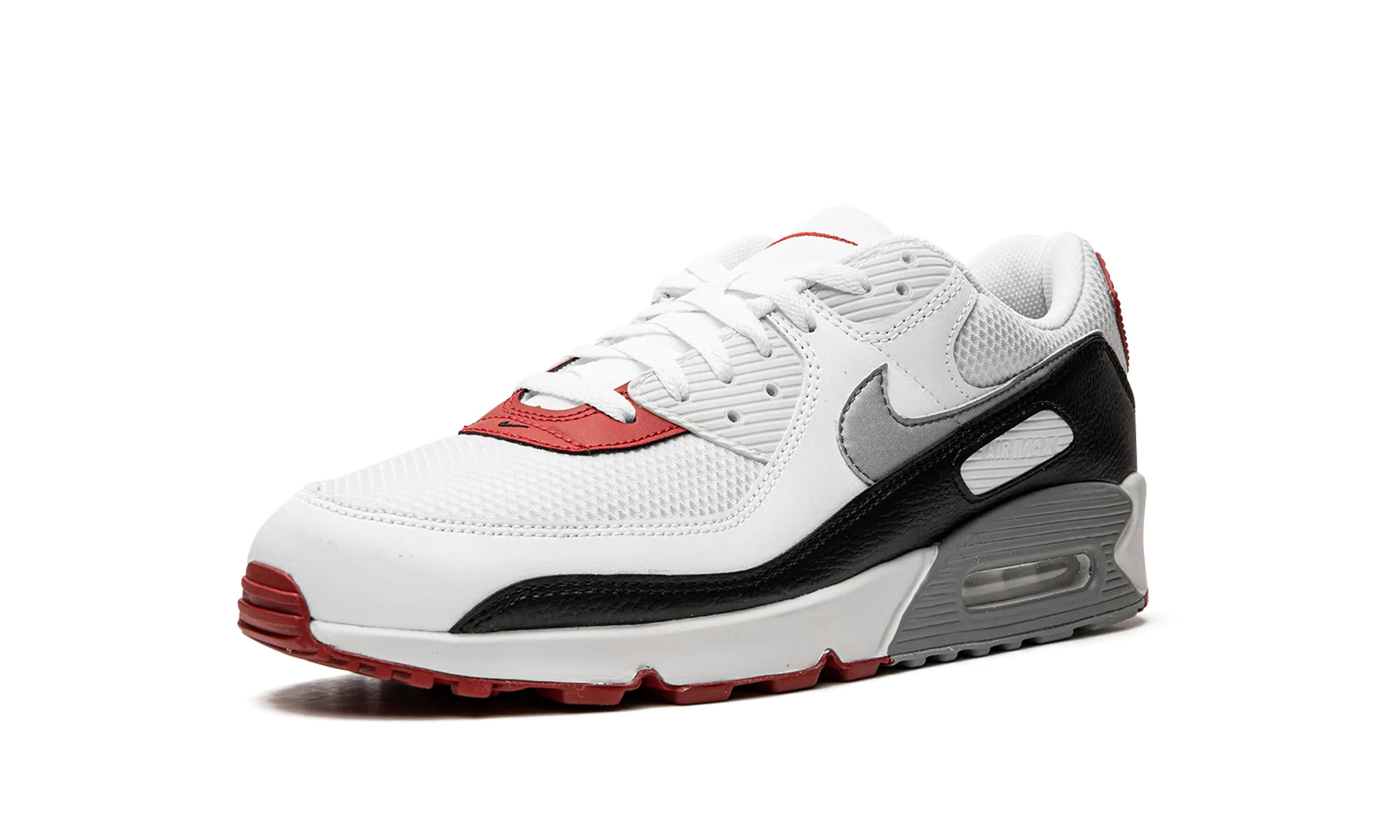 genuine - leather - upper shoes wooden - floor shoes Air Max 90 "Photon Dust / Varsity Red"