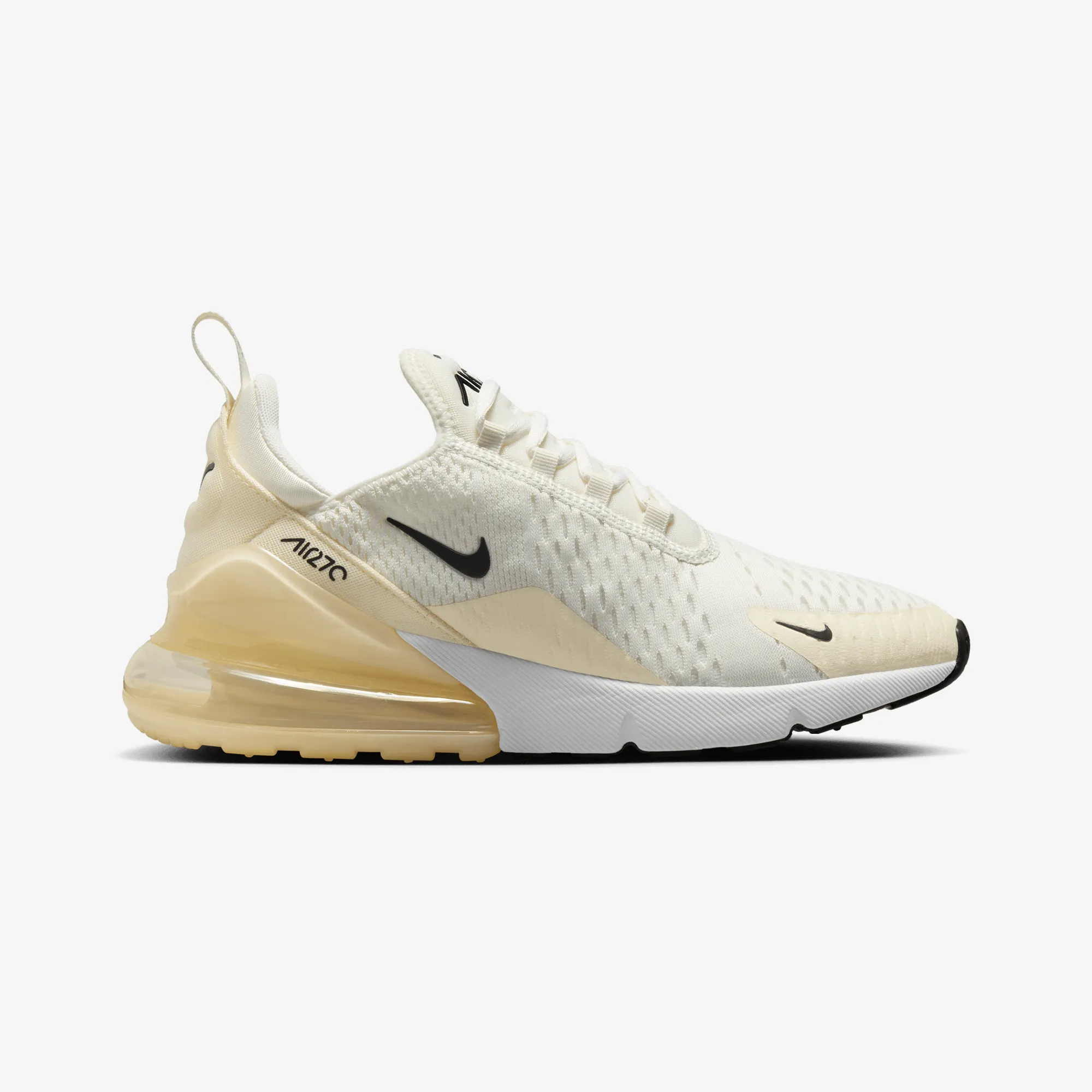 NIKE | AIR MAX 270 { SAIL/BLACK-COCONUT MILK-PALE IVORY Lateral Stabilizer Soft Collar