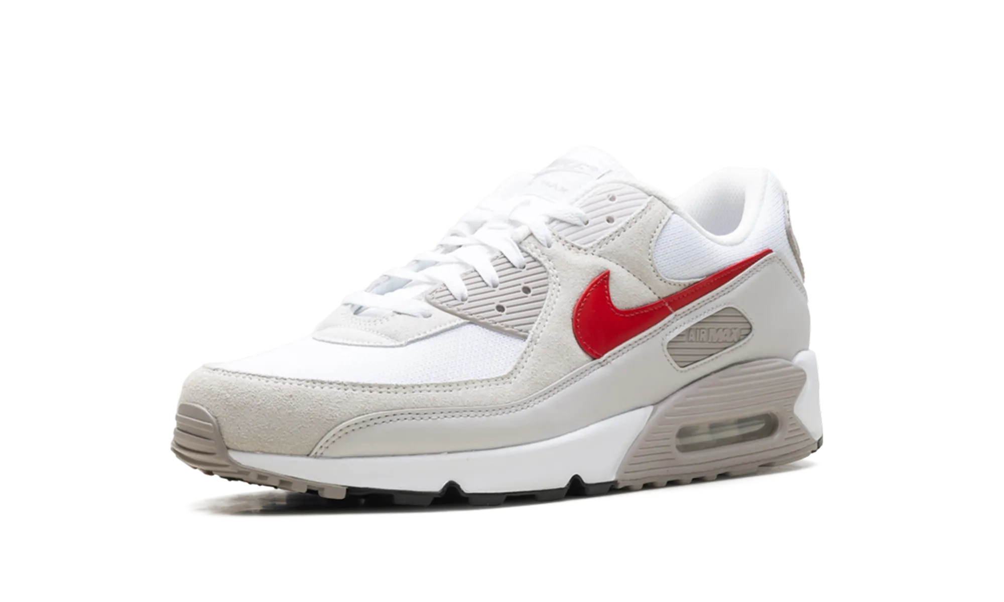 Air Max 90 "White College Grey Vast Grey University Red" Soft Leather