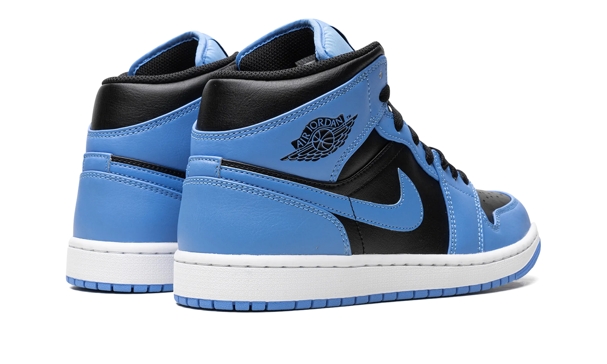 clean look mesh ventilation Air Jordan 1 Mid "University Blue Black"