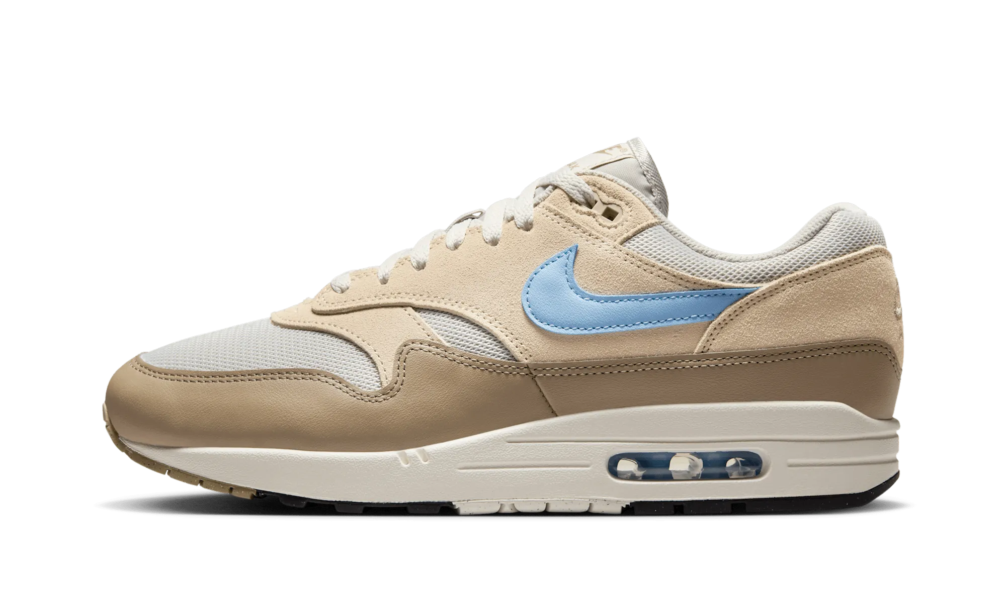 Air Max 1 Essential "Light Bone Psychic Blue" Comfortable Responsive Midsole beginner runner's shoe pick