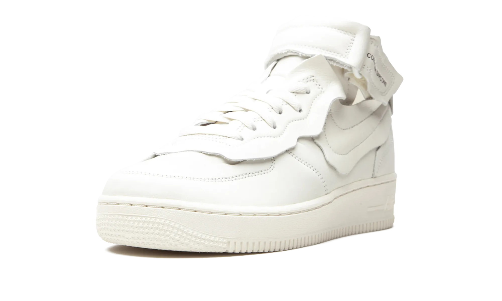 Air Force 1 Mid "Comme des Garcons White" Durable Leather Skate Style