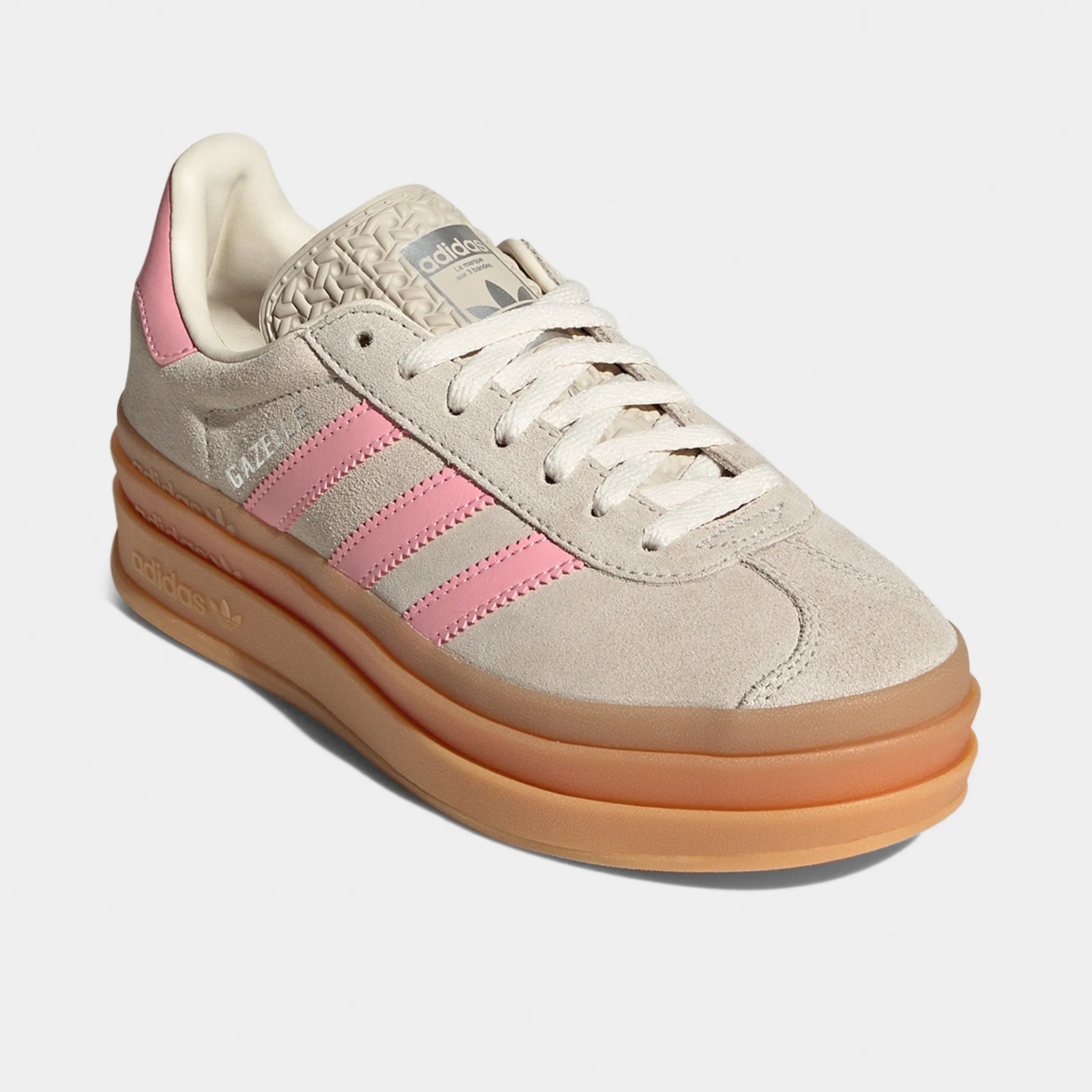 adidas Juniors' Gazelle Bold Grey / Alumina - Semi Pink Spark Fast pace