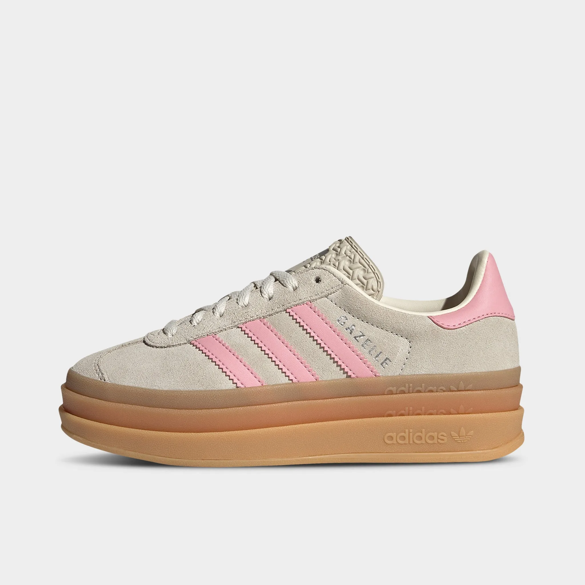 adidas Juniors' Gazelle Bold Grey / Alumina - Semi Pink Spark Recycled Material Blend