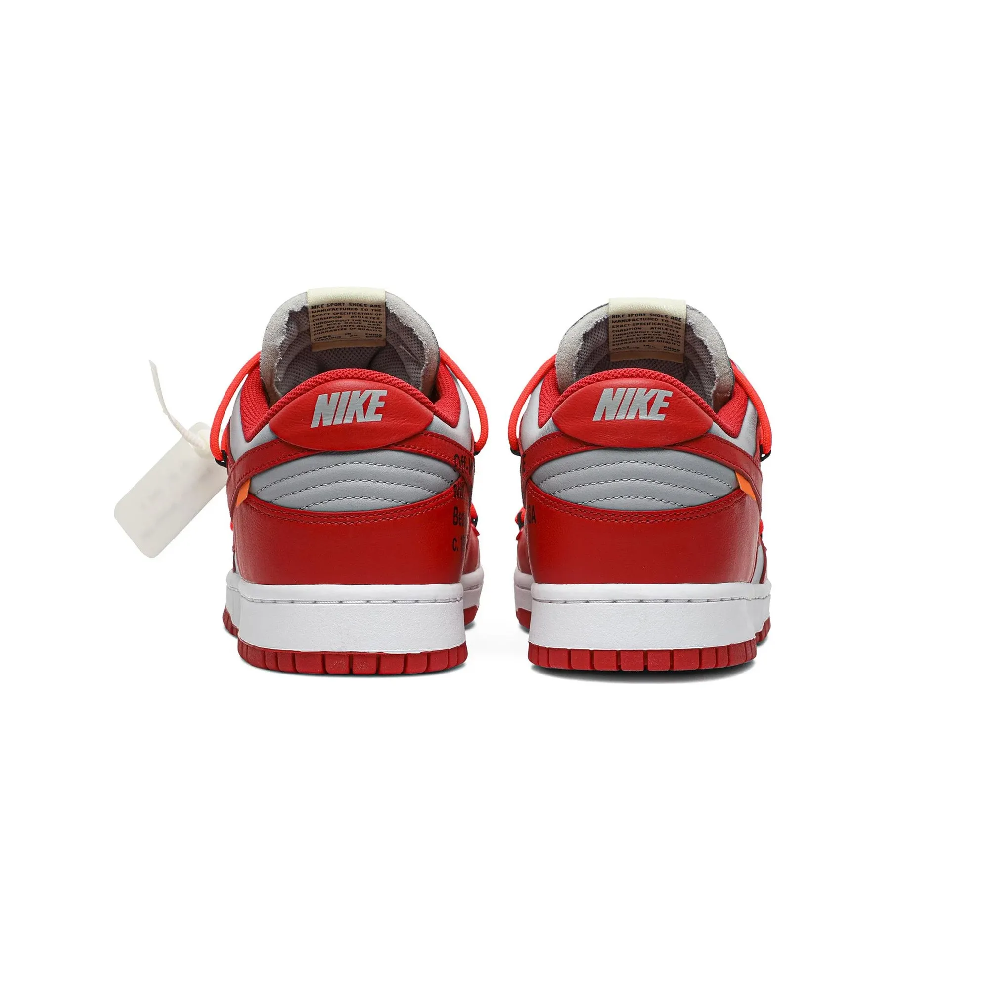 Lightweight Construction Elastic tongue Dunk Low x Off-White - University Red (New)