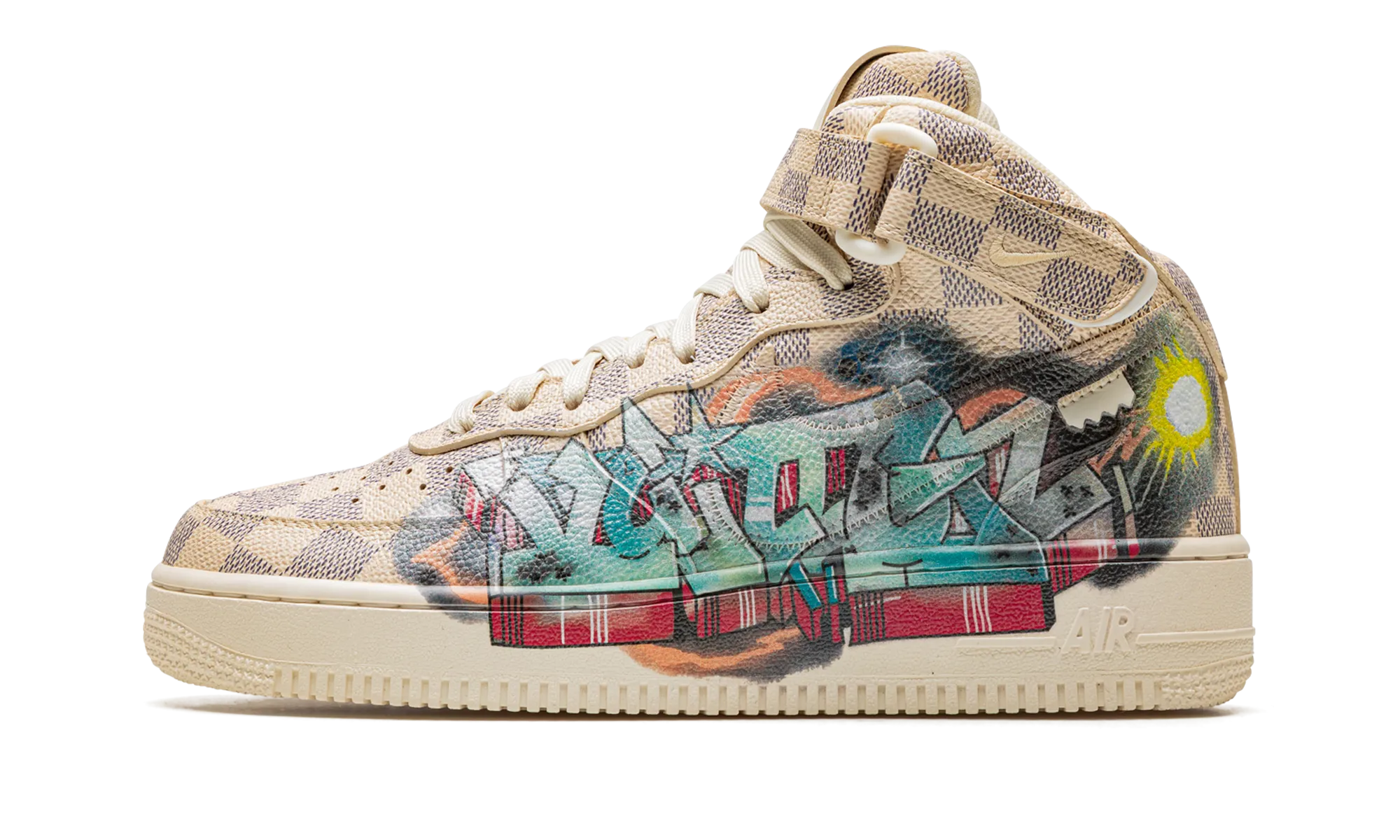 Louis Vuitton Air Force 1 Mid "Virgil Abloh - Graffiti" Ventilated Toe Protection