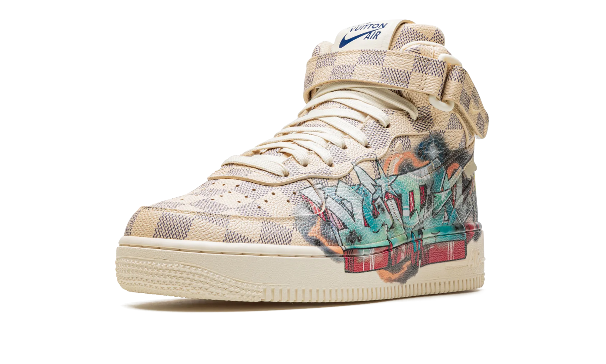 All Day Wear Soft Cushioning Louis Vuitton Air Force 1 Mid "Virgil Abloh - Graffiti"