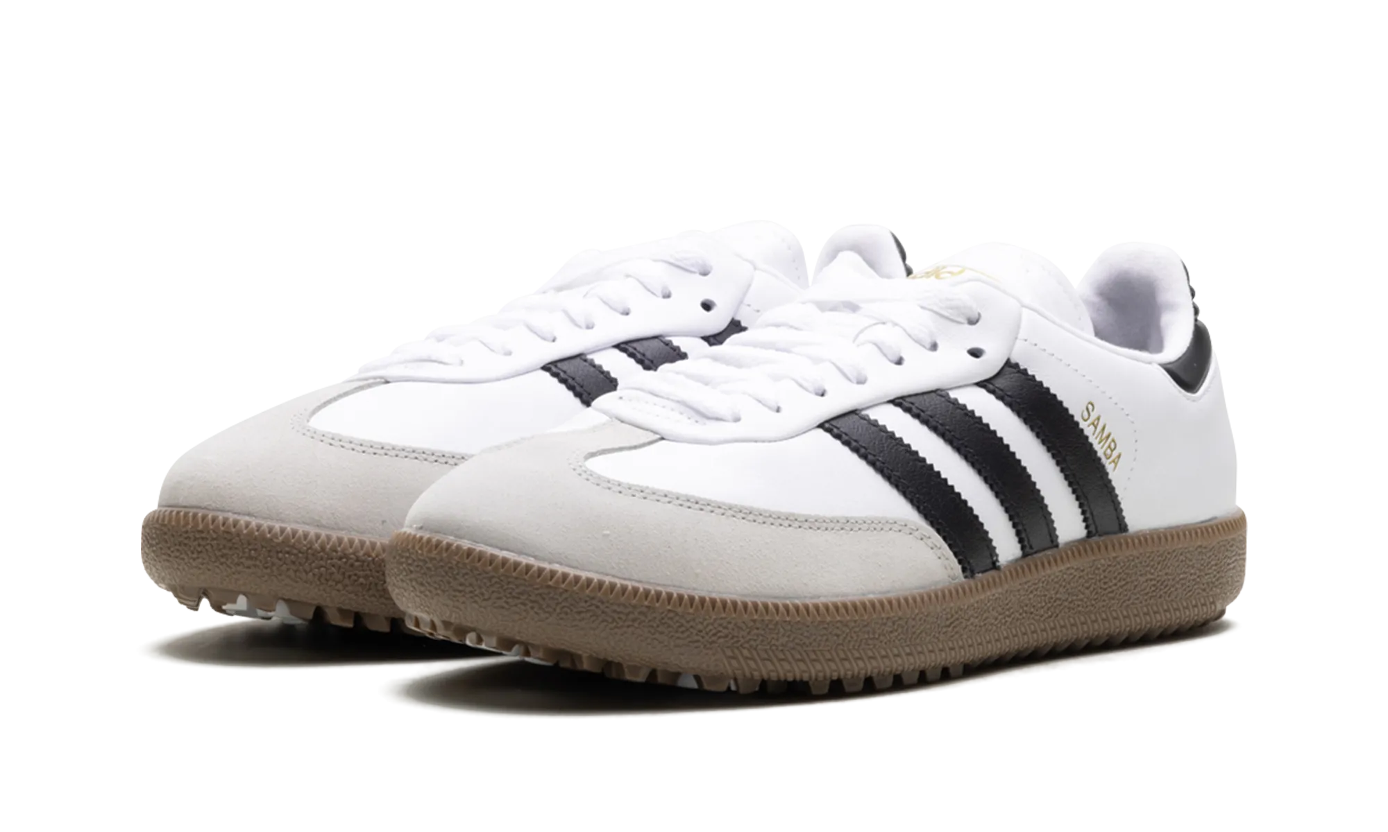 Foam Texture Travel Pair Samba Spikeless Golf "White Black Gum"