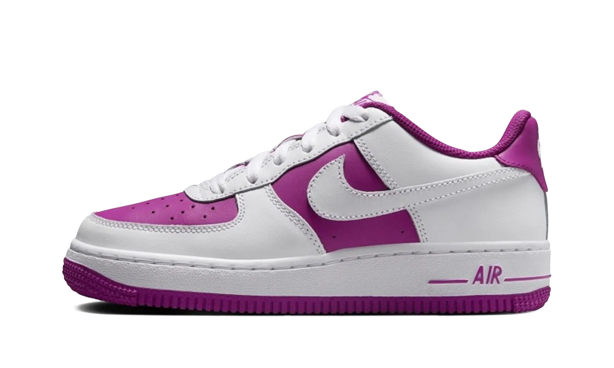 Smooth Flex synthetic material Air Force 1 Low GS "White Hot Fuchsia"