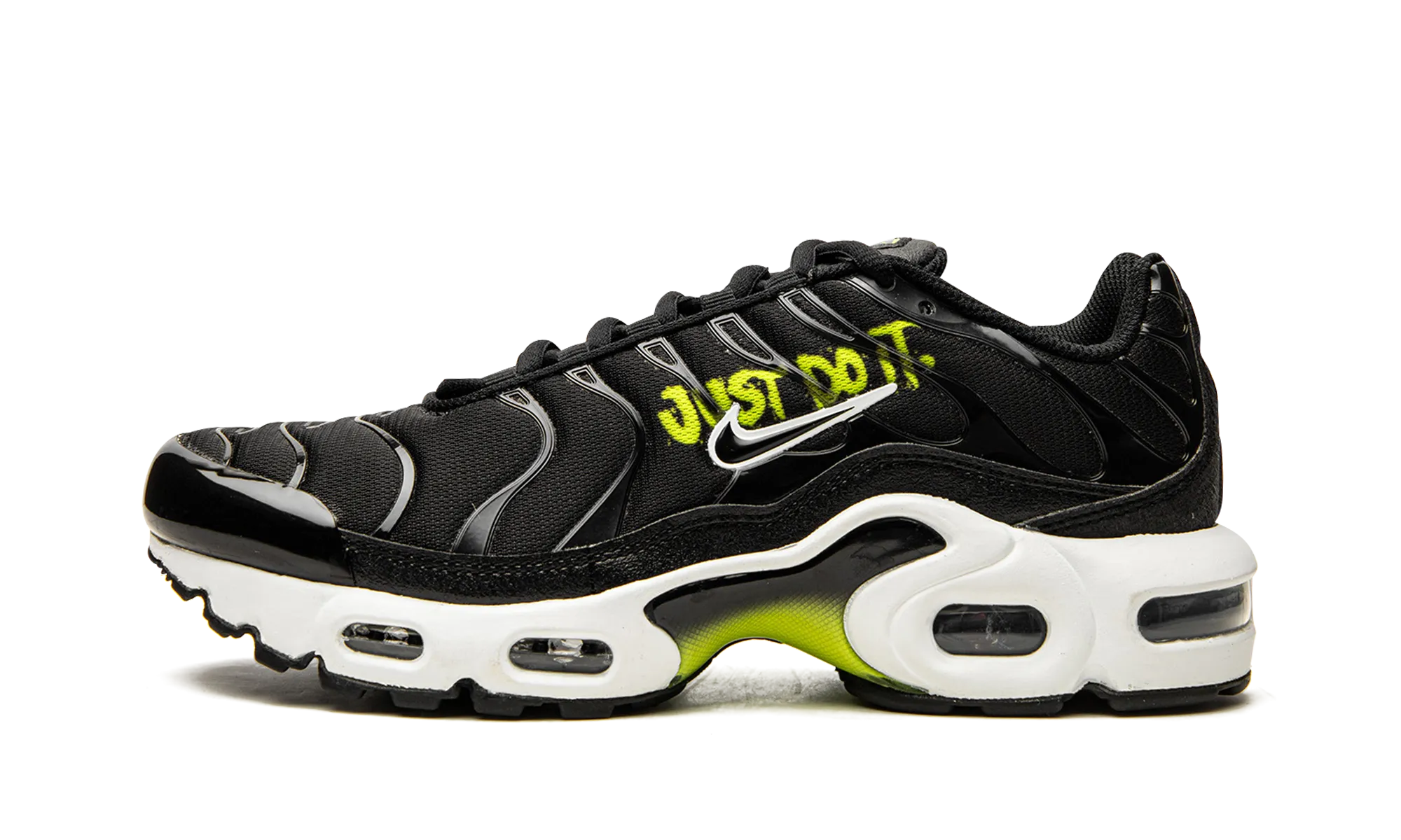 Air Max Plus GS "Black / Volt" Solid Color