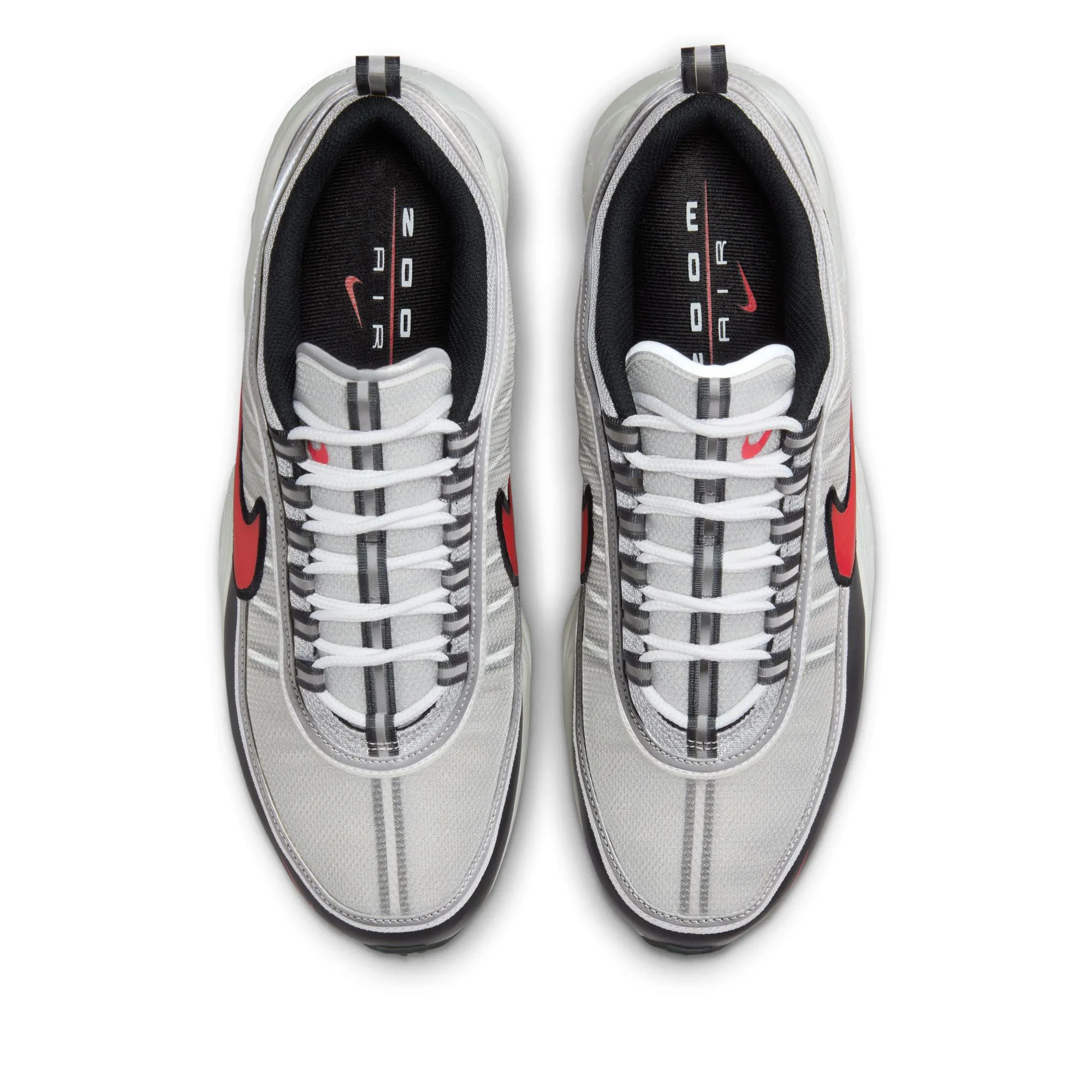 Nike Air Zoom Spiridon - Metallic Silver/Sport Red Pure Lines