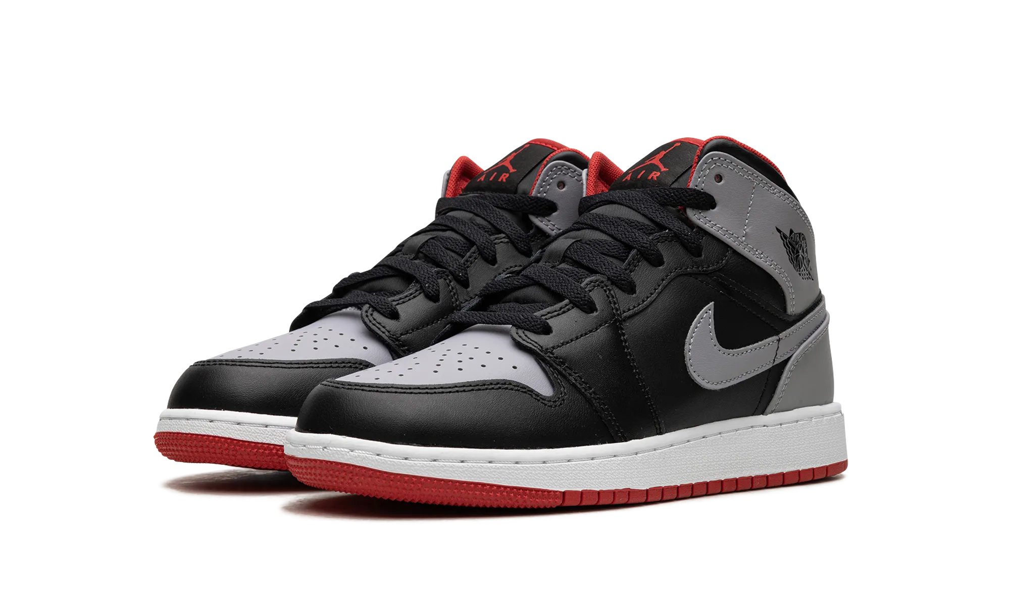 AIR JORDAN 1 MID GS "Black Grey Red" Energy Returning Foam